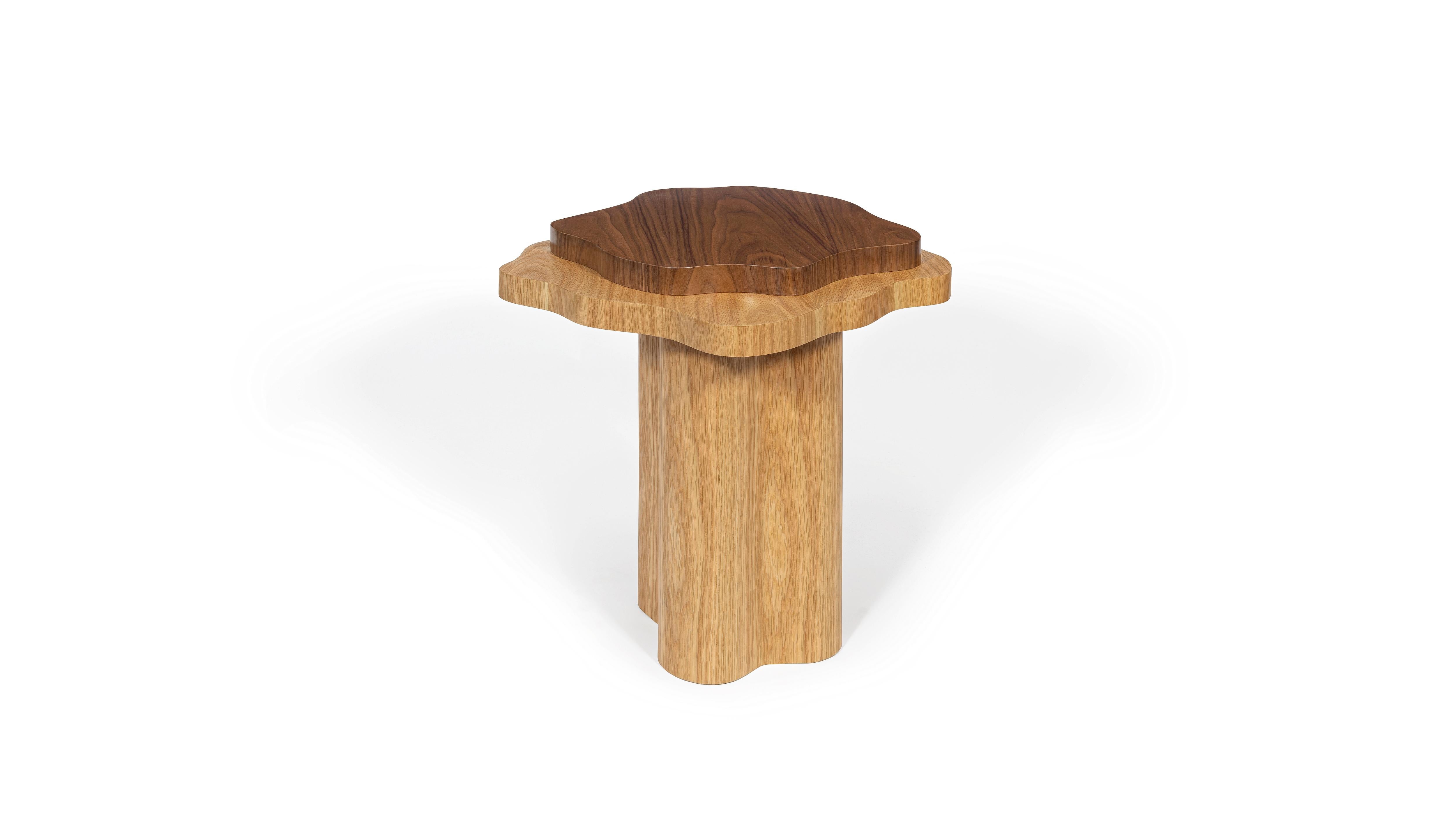 Arizona Side Table by InsidherLand
Dimensions: D 50 x W 50 x H 55 cm.
Materials: Walnut and oak veneer.
18 kg.

In the remote location of Coyote Buttes lies one of Arizona’s treasures. The Wave is a remarkable rock formation made of eroded sandstone