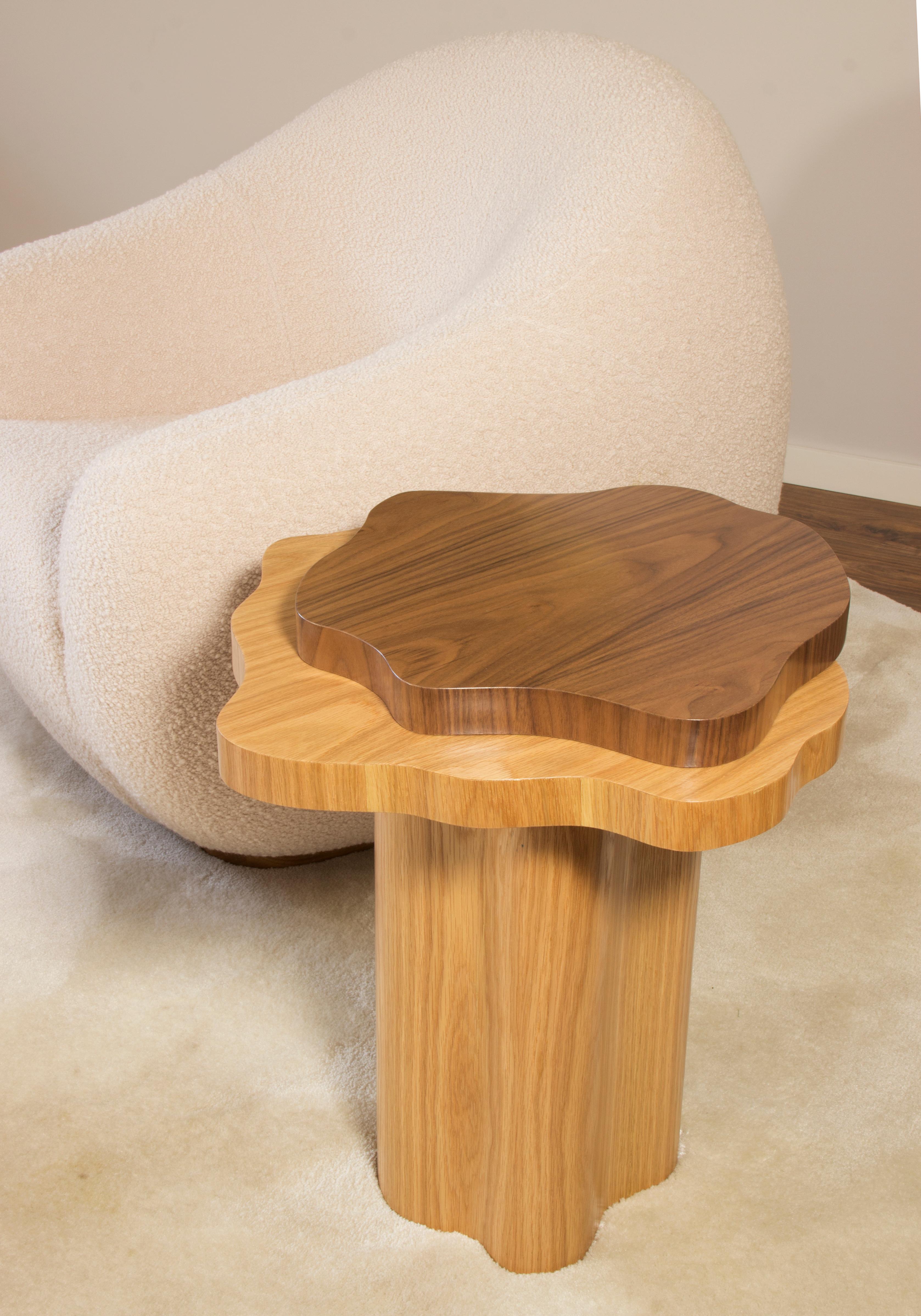 Modern Arizona Side Table, Walnut and Oak, InsidherLand by Joana Santos Barbosa For Sale