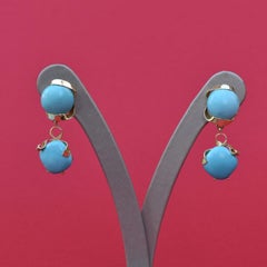Arizona Turquoise 18K Yellow Gold Earrings