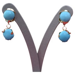 Arizona Turquoise 18K Yellow Gold Earrings