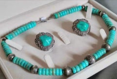 Arizona Turquoise Necklace and Ear Clip Set