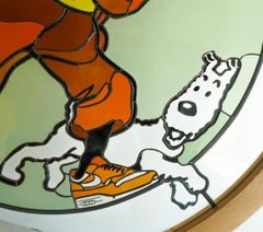 "Tintin & Milou", stained glass by Arjan Boeve (43x47in), 2019