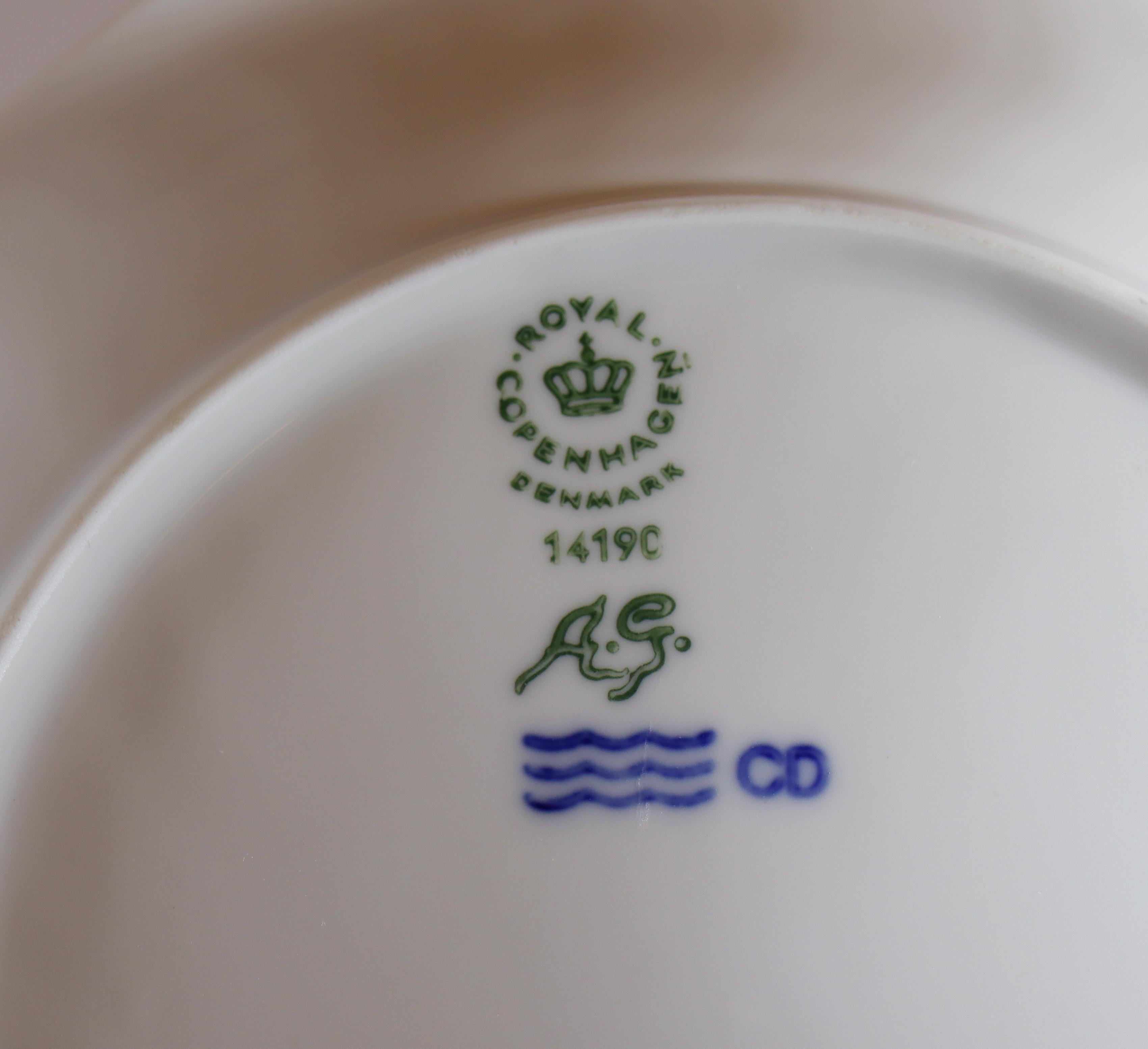 Arje Griegst - Royal Copenhagen Konkylie Triton Rosa - 2 Plates 14190 For Sale 1