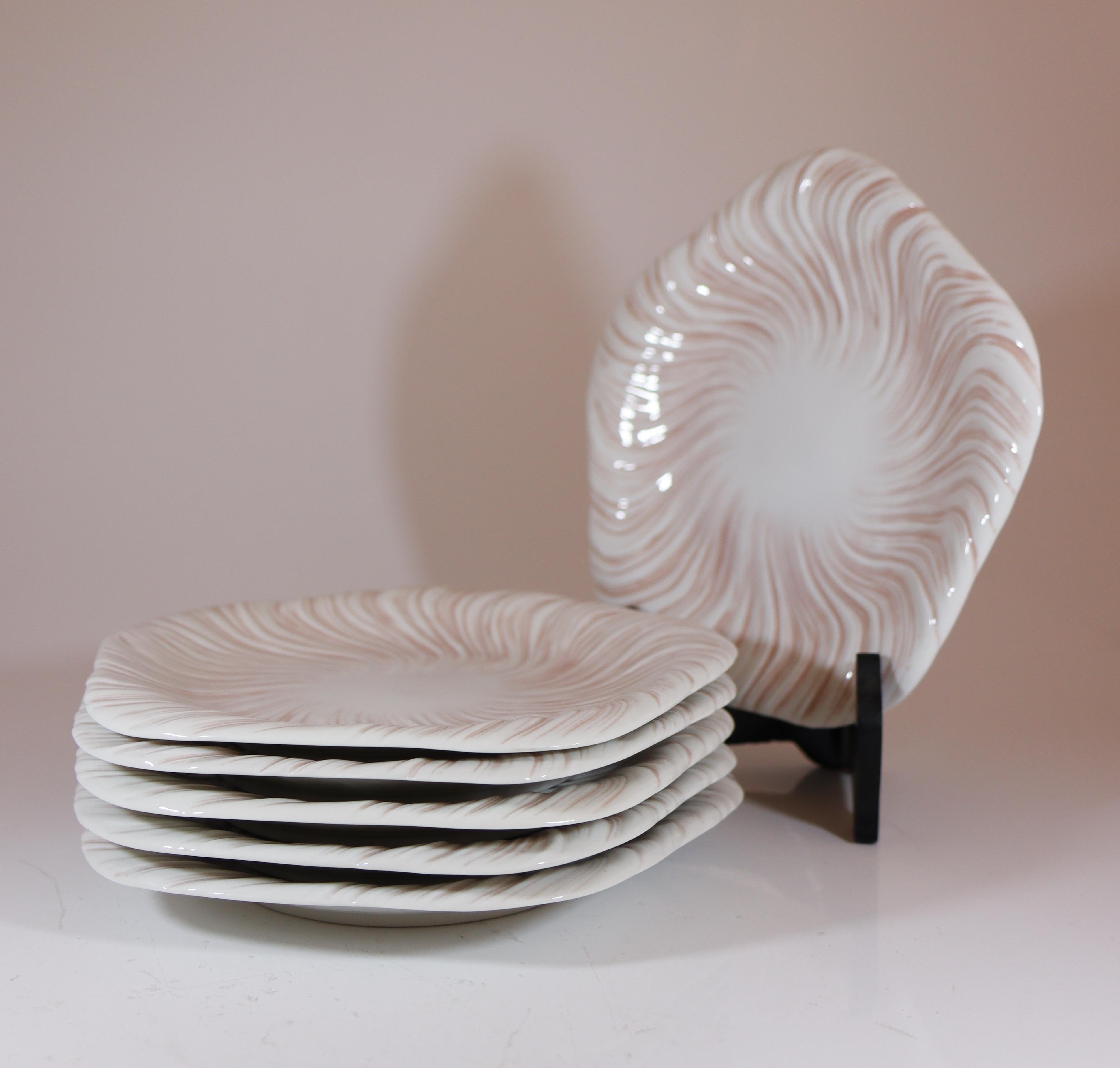 Mid-Century Modern Arje Griegst - Royal Copenhagen Triton Rosa - 6 assiettes 14176 en vente