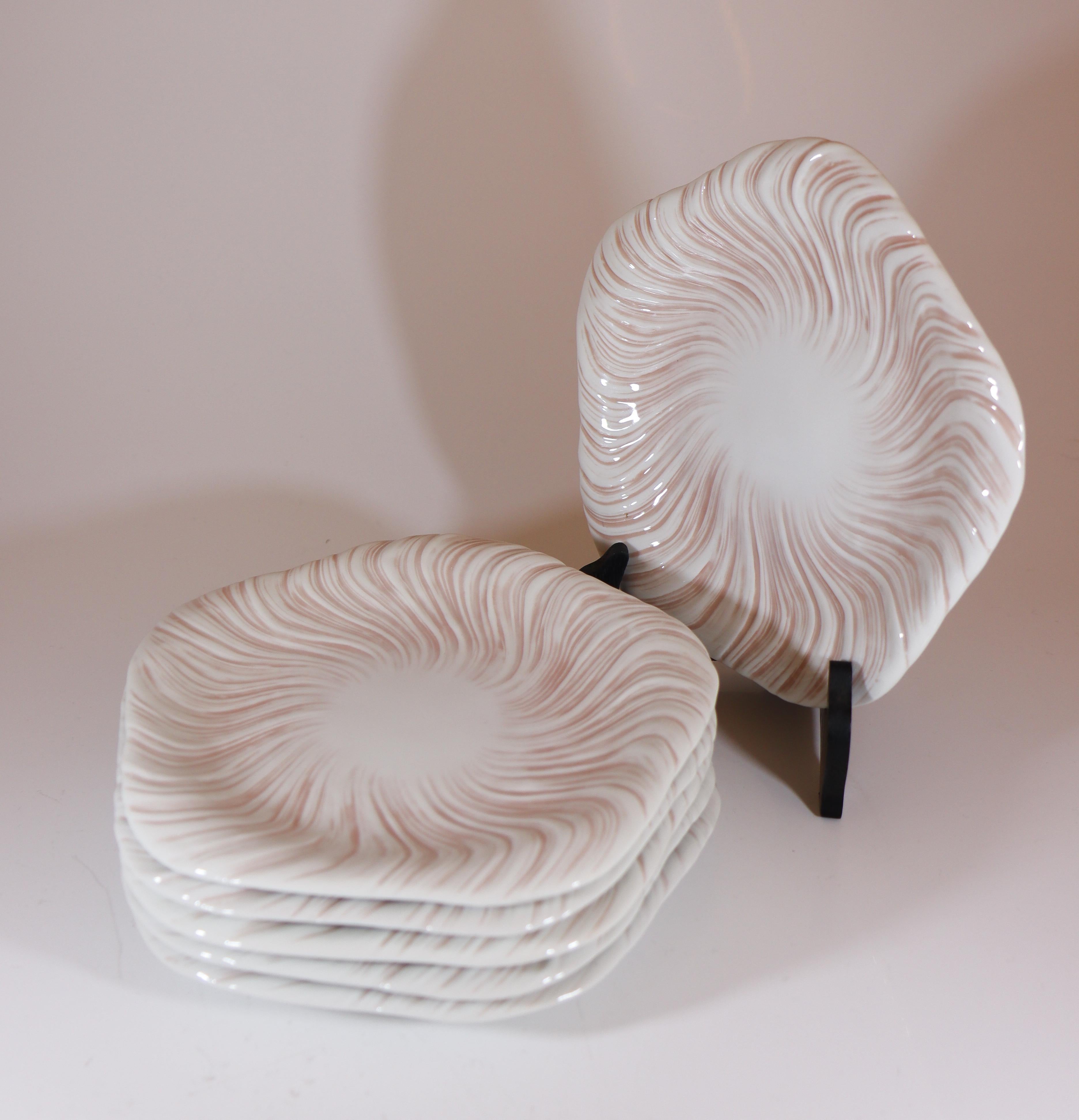 Danois Arje Griegst - Royal Copenhagen Triton Rosa - 6 assiettes 14176 en vente