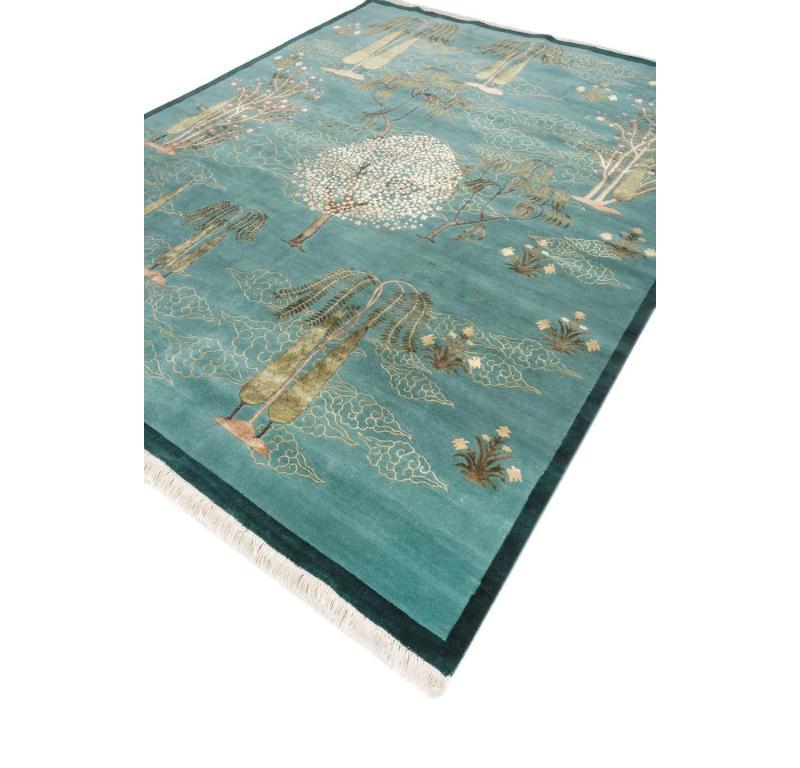 Introduce yourself to a realm of romance, artistry, and cultural fusion with Arjumand, a mesmerizing rug from the Majnun Collection crafted by Pavitra Rajaram. Drawing inspiration from the enduring love saga of Layla and Majnun, this masterpiece