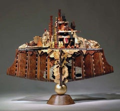 L'Arche n°1 - Sculpture unique en bois mixte de Po Shun Leong