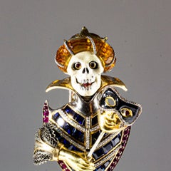 Ark Design, Pendant, Diamonds, Sapphires, Rubies, Citrine,  Gold, Enamel