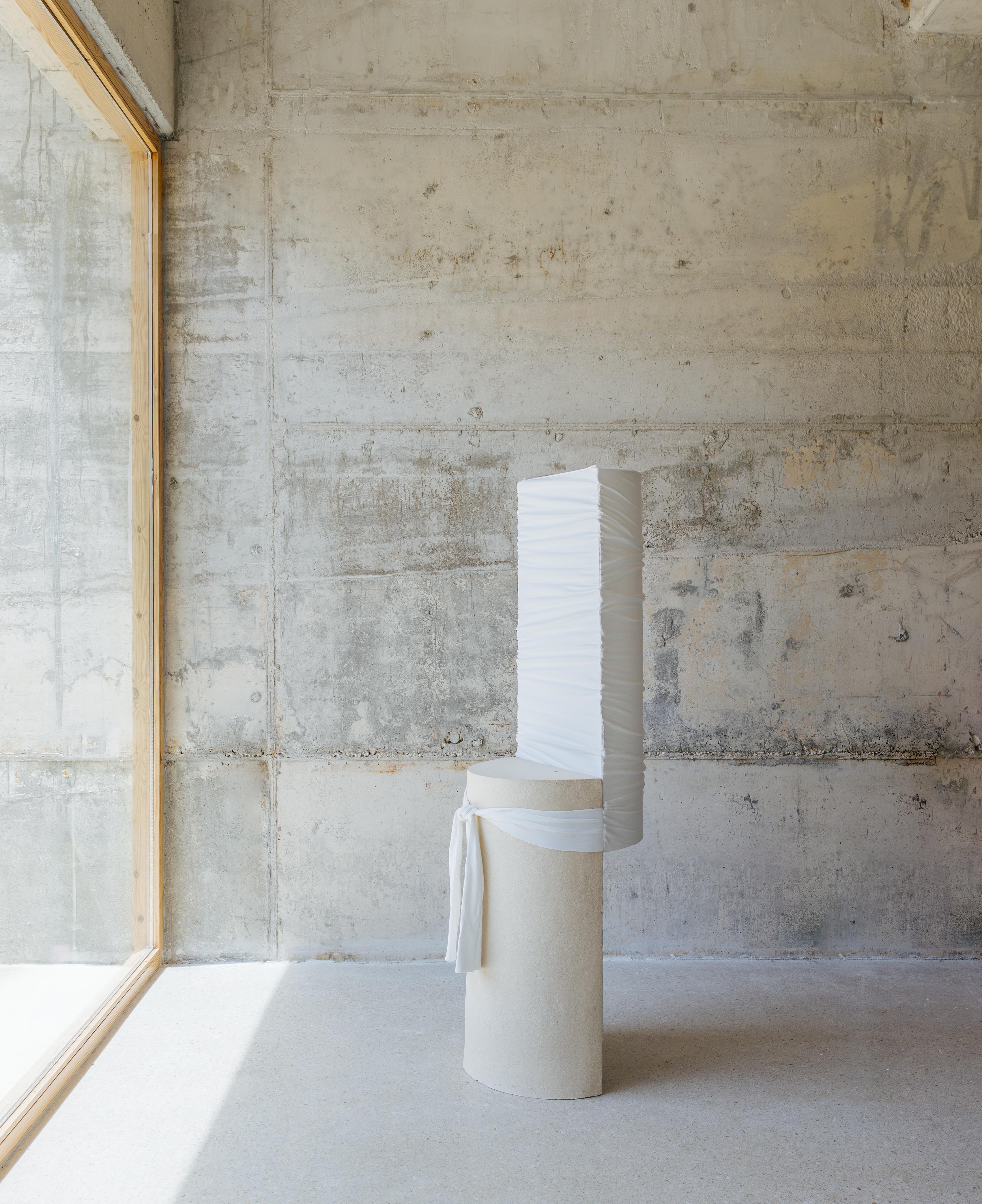 Ark Floor Light L by Lisa Allegra
Dimensions: W 40 x D 40 x H 140 cm.
Materials: Ceramic piece with cotton covered lampshade.

All our lamps can be wired according to each country. If sold to the USA it will be wired for the USA for instance. Please