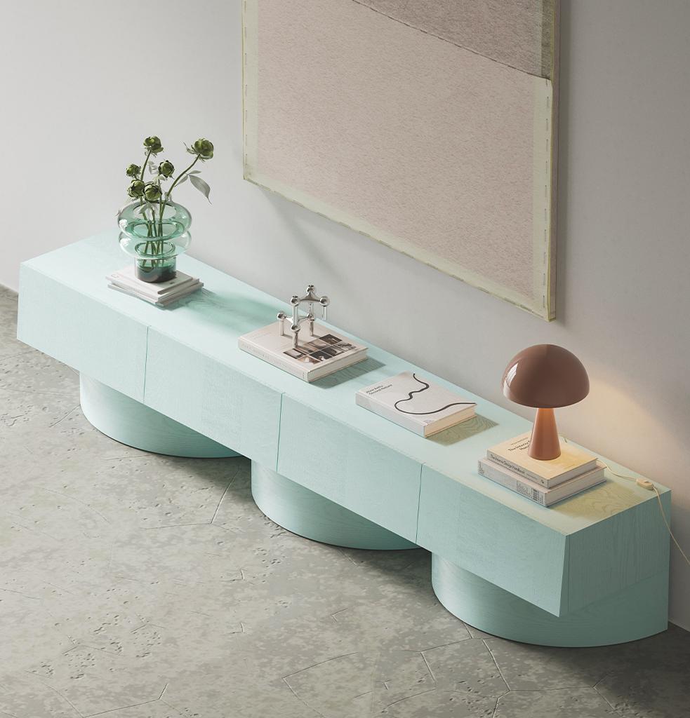 Falegnameria Ark Consolle bassa Tiffany Blue 4 cover di Hermhaus in vendita