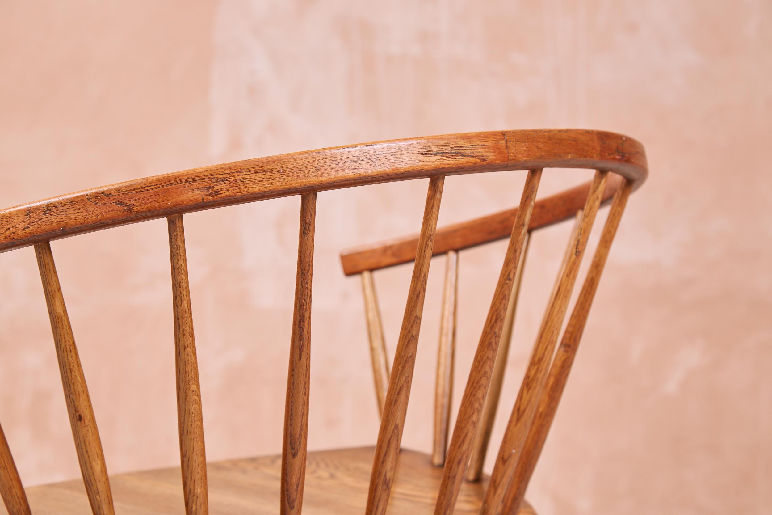 Chaise Oak Oak d'Yngve Ekström, par Ab Stolfabriks, Suède, 1955 en vente 5