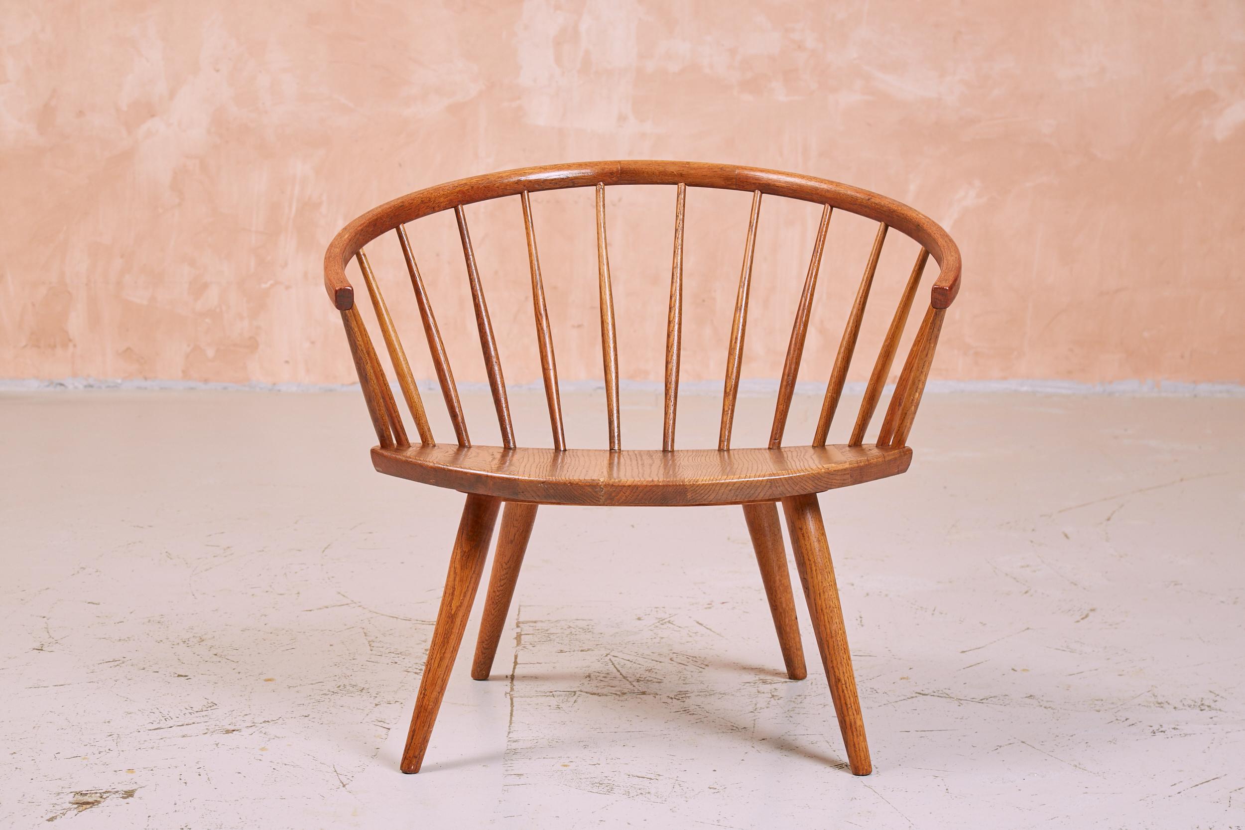 Arka Oak Chair von Yngve Ekström, von Ab Stolfabriks, Schweden, 1955 (Eichenholz) im Angebot