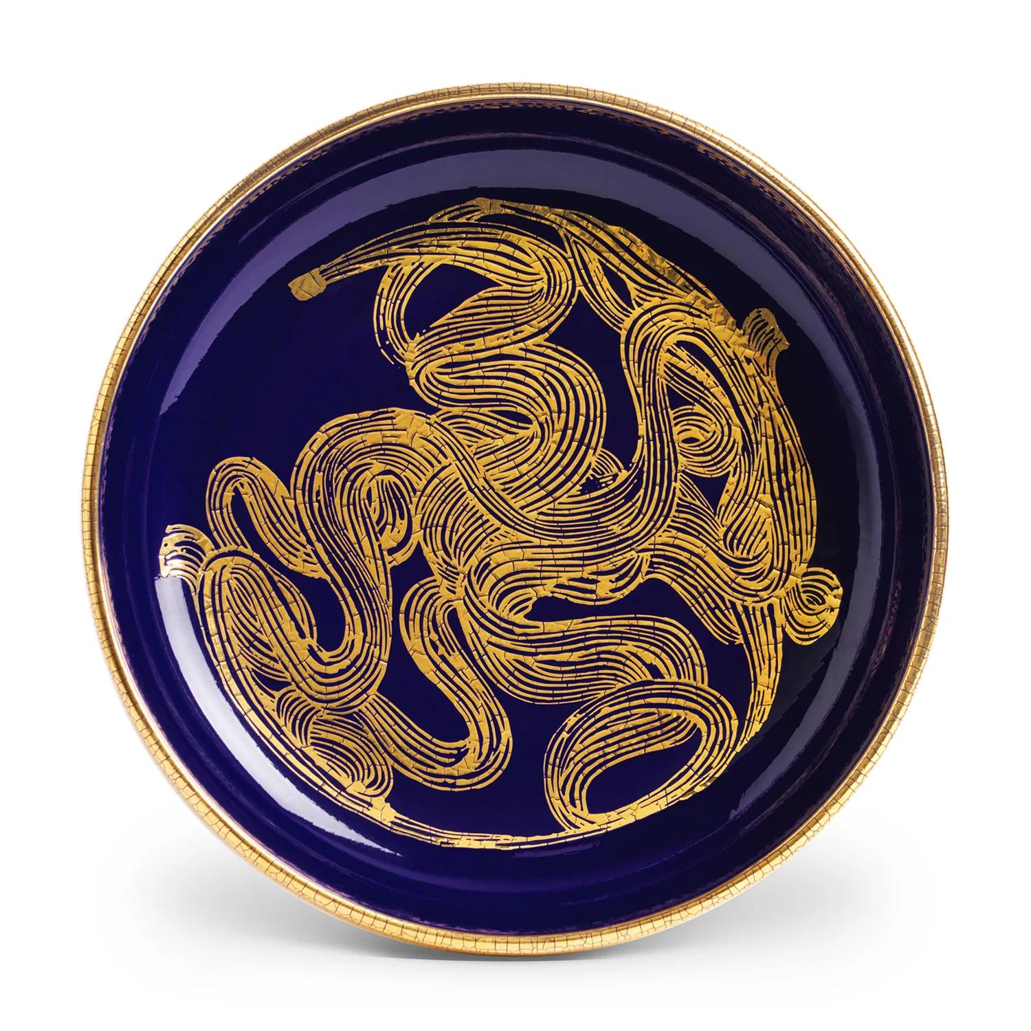 Bowl Arkan Blue all in earthenware with 24k 
crackeled gold plated and blue finish.
Also available on request in Arkan White Bowl.