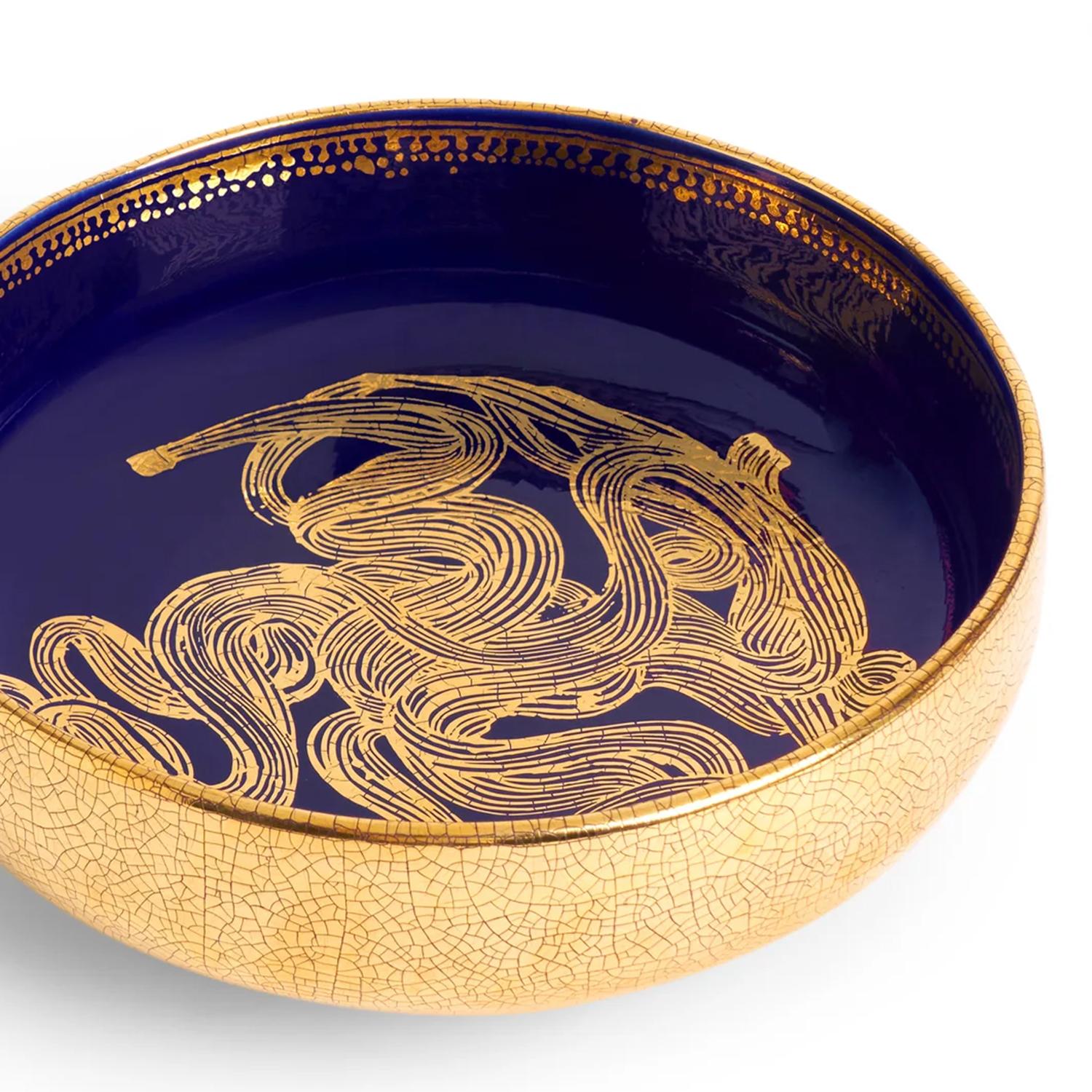 Hand-Crafted Arkan Blue Bowl For Sale