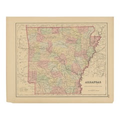 Antique Arkansas Map by Colton, USA Published c.1864 – Hand-Colored County Map