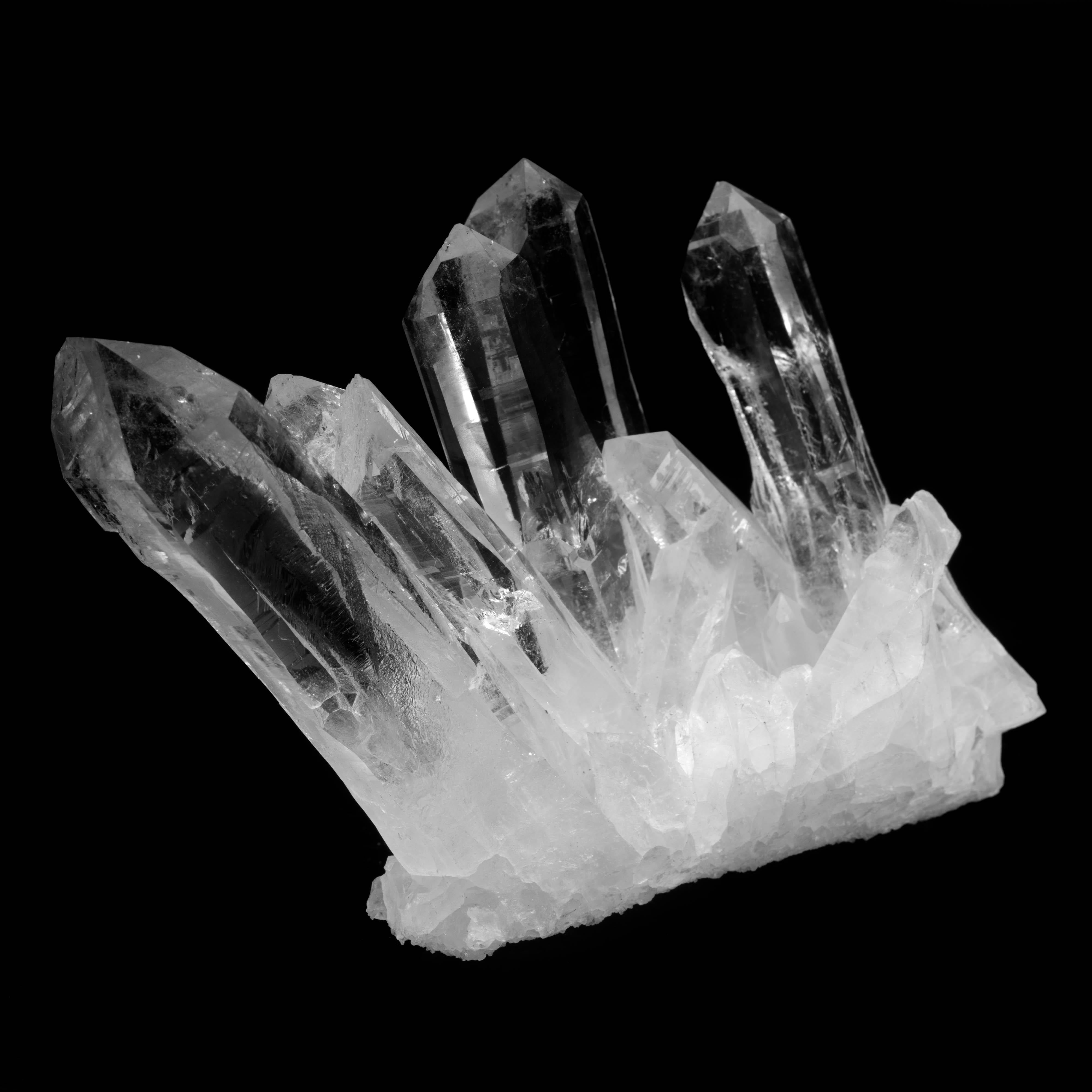 Arkansas quartz is renowned as some of the finest quartz in the world, distinguished by its incredibly translucency and the size of its well-formed crystals. This is an excellent quality Arkansas cluster with amazing clarity and substantially sized,