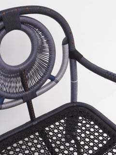 Arkha 'Gray', Tribal Rattan Armchair