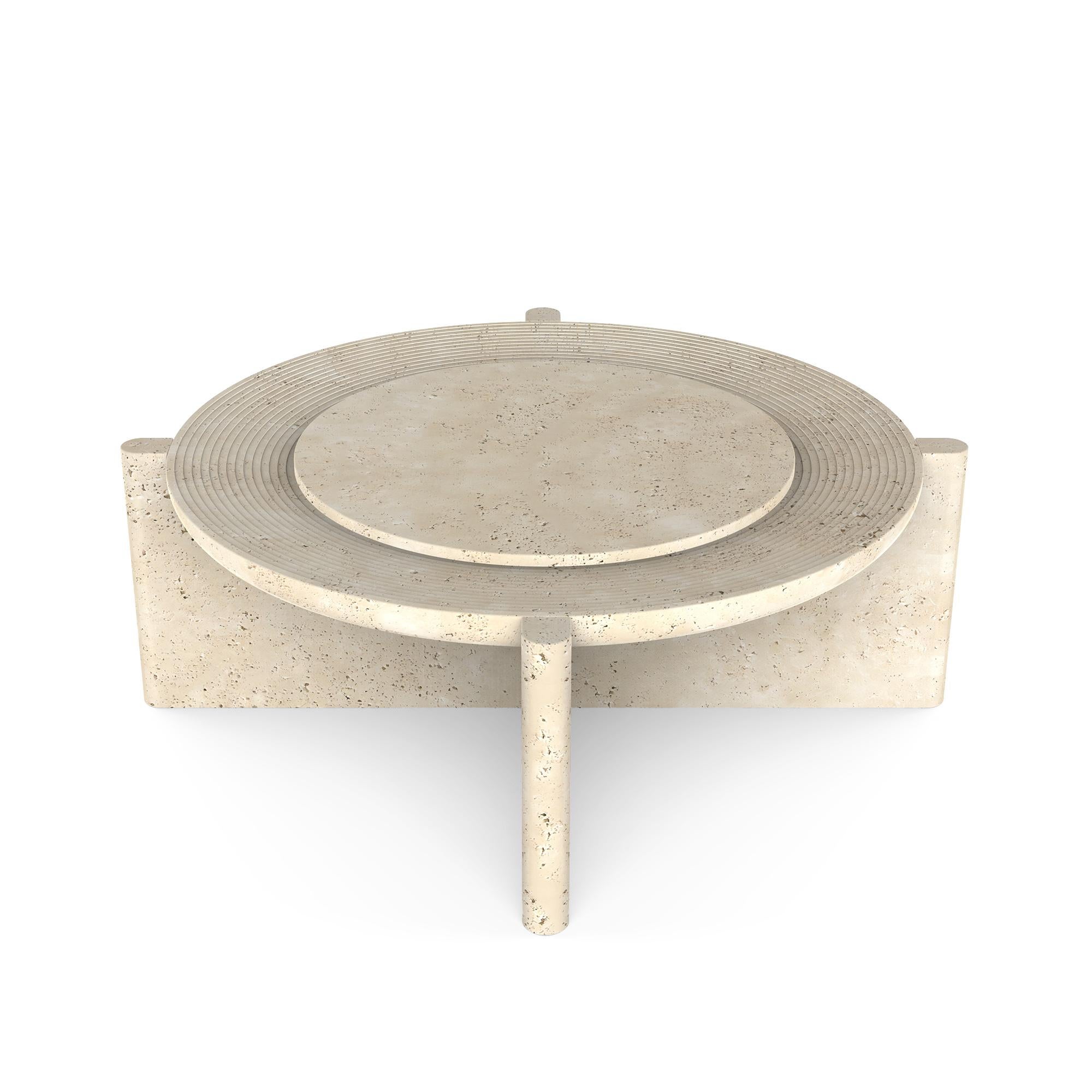 Designer Fulden Topaloğlu explains the inspiration behind the design:

“Arkhe Collection is a tribute to the beautiful amphitheaters dispersed throughout the Mediterranean geography. As a lucky kid growing up in the Aegean coast, the visits to these