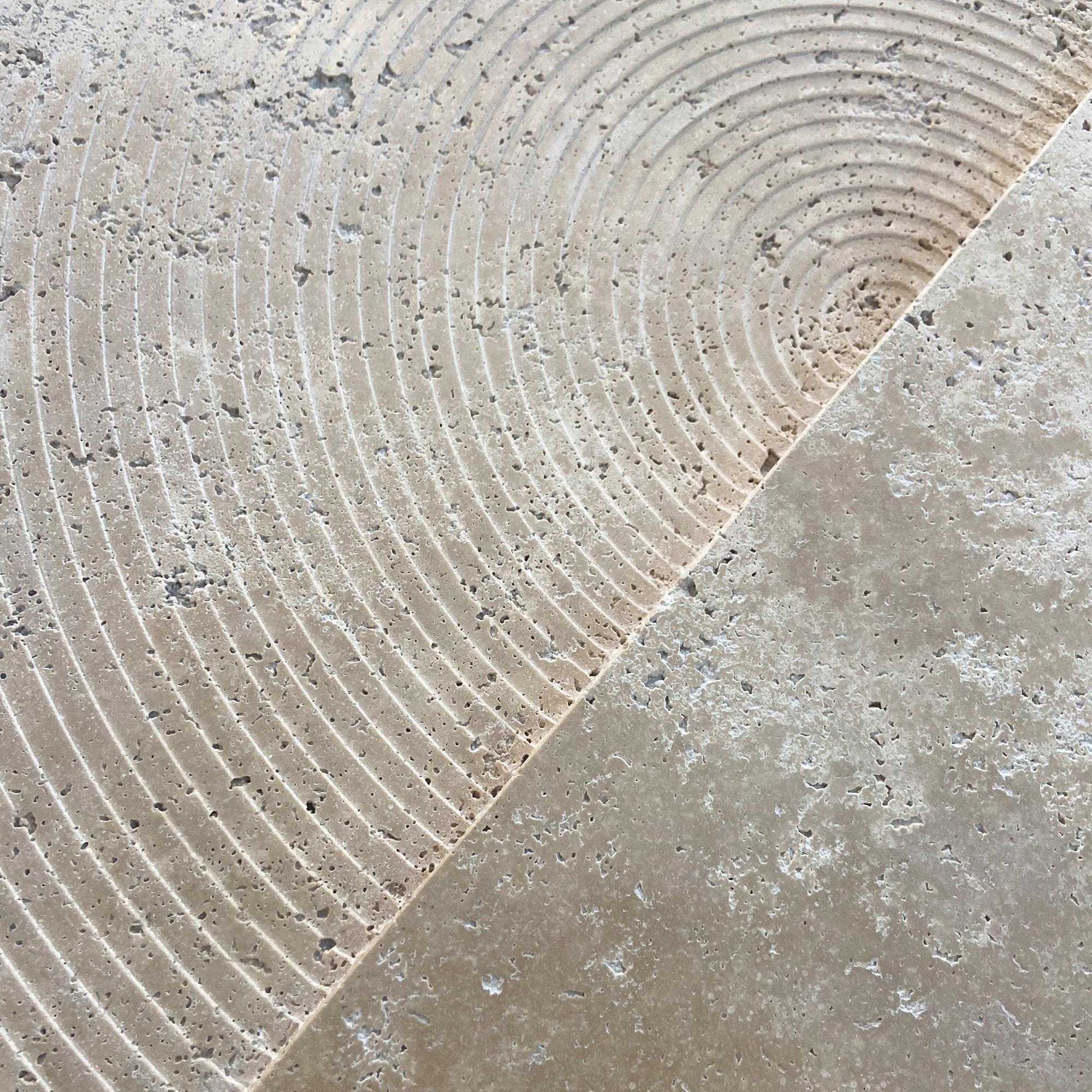Arkhe No 3 Coffee Table Travertine, Modern Sculptural Round by Fulden Topaloglu In New Condition For Sale In Istanbul, TR