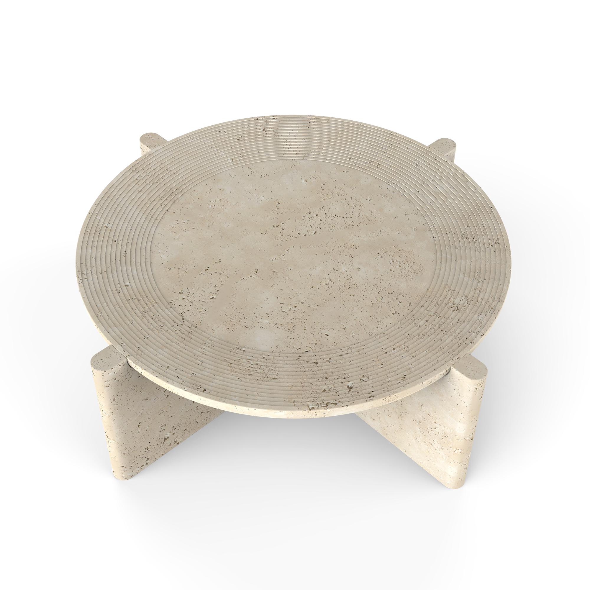 Turc Table basse Arkhe No 4, ronde sculpturale moderne par Fulden Topaloglu en vente