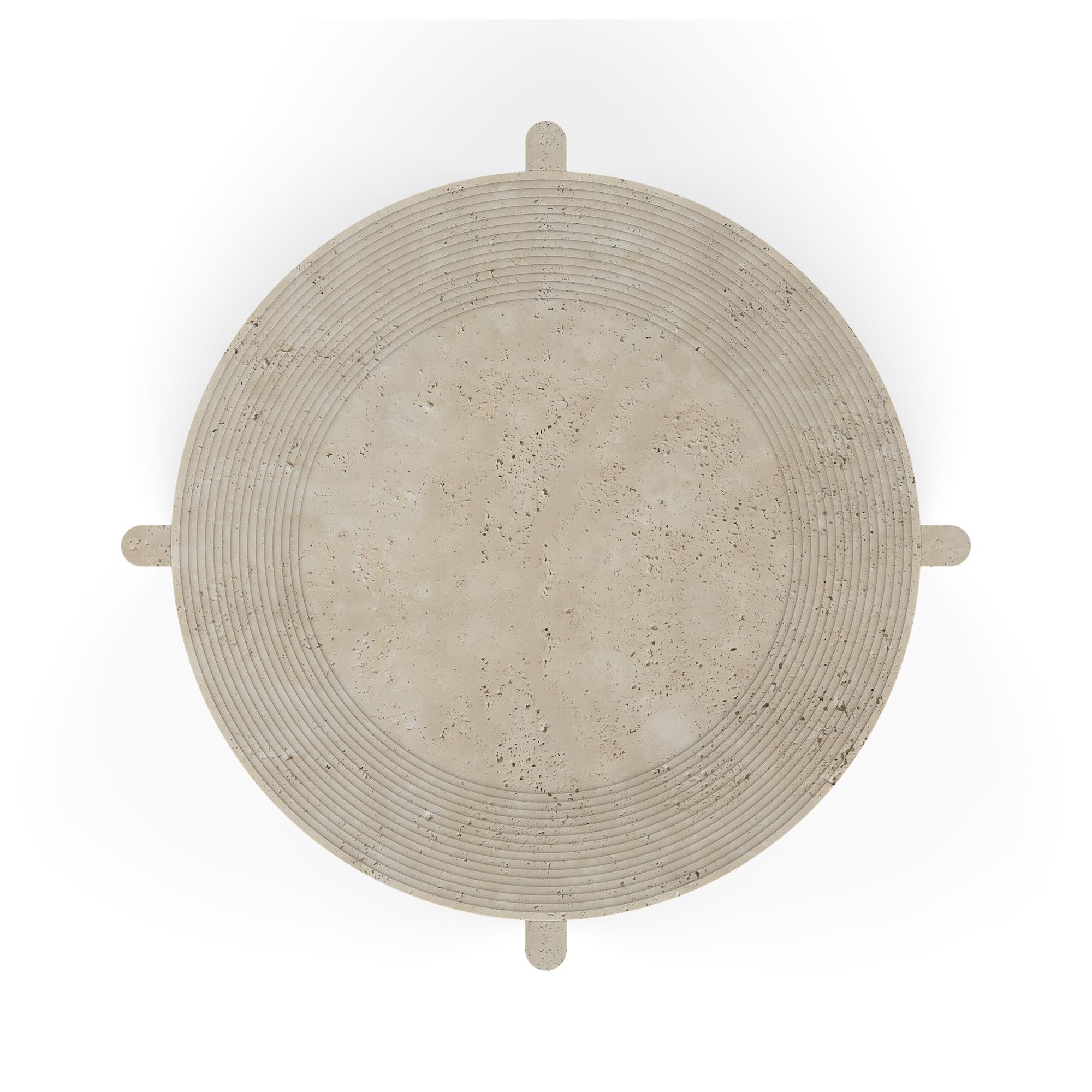Sculpté Table basse Arkhe No 4, ronde sculpturale moderne par Fulden Topaloglu en vente