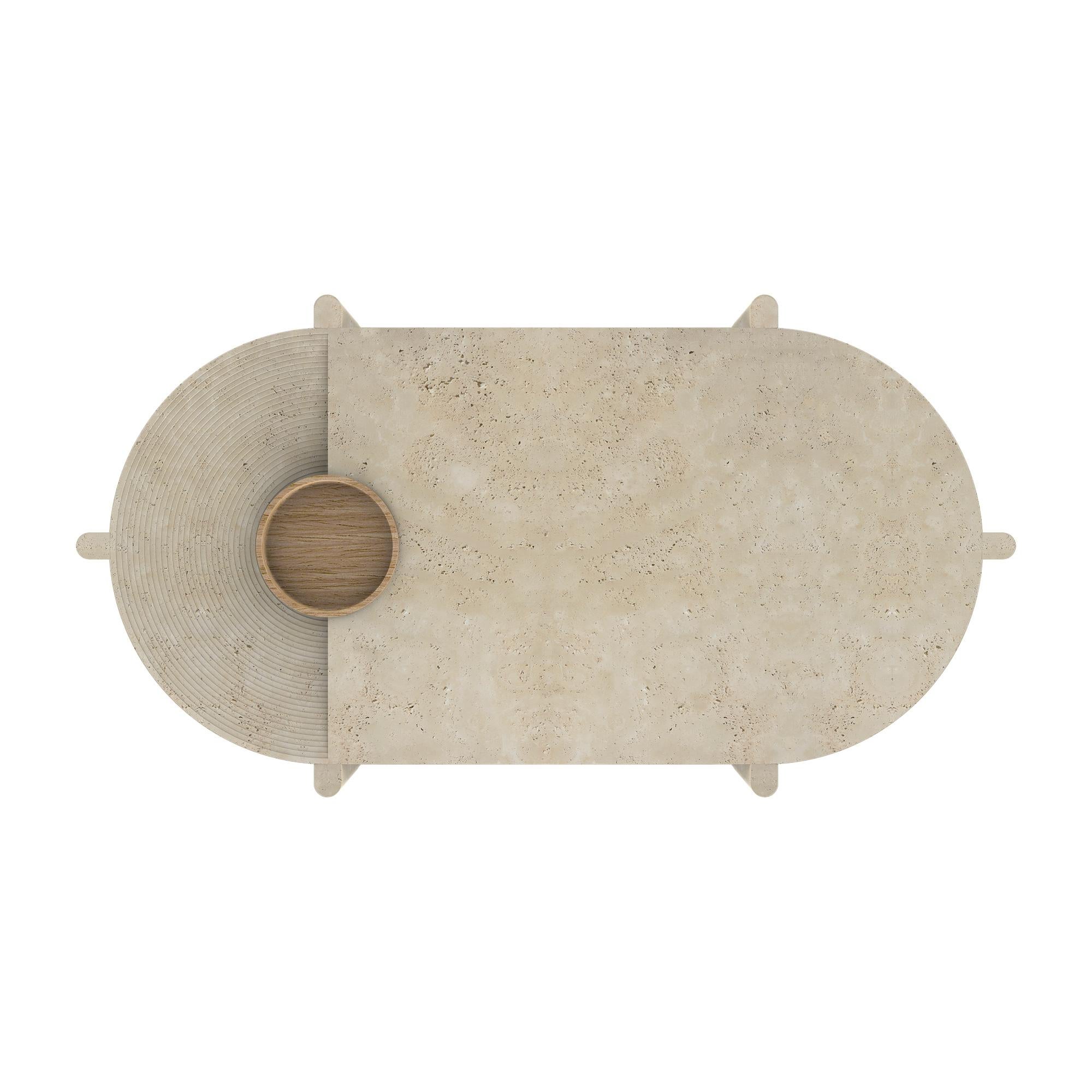 Turc Table basse ovale no 3 en travertin Arkhe par Studio Kali en vente