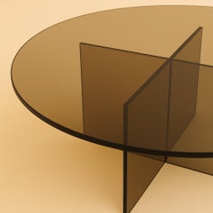 Table basse en verre bronzé Arki