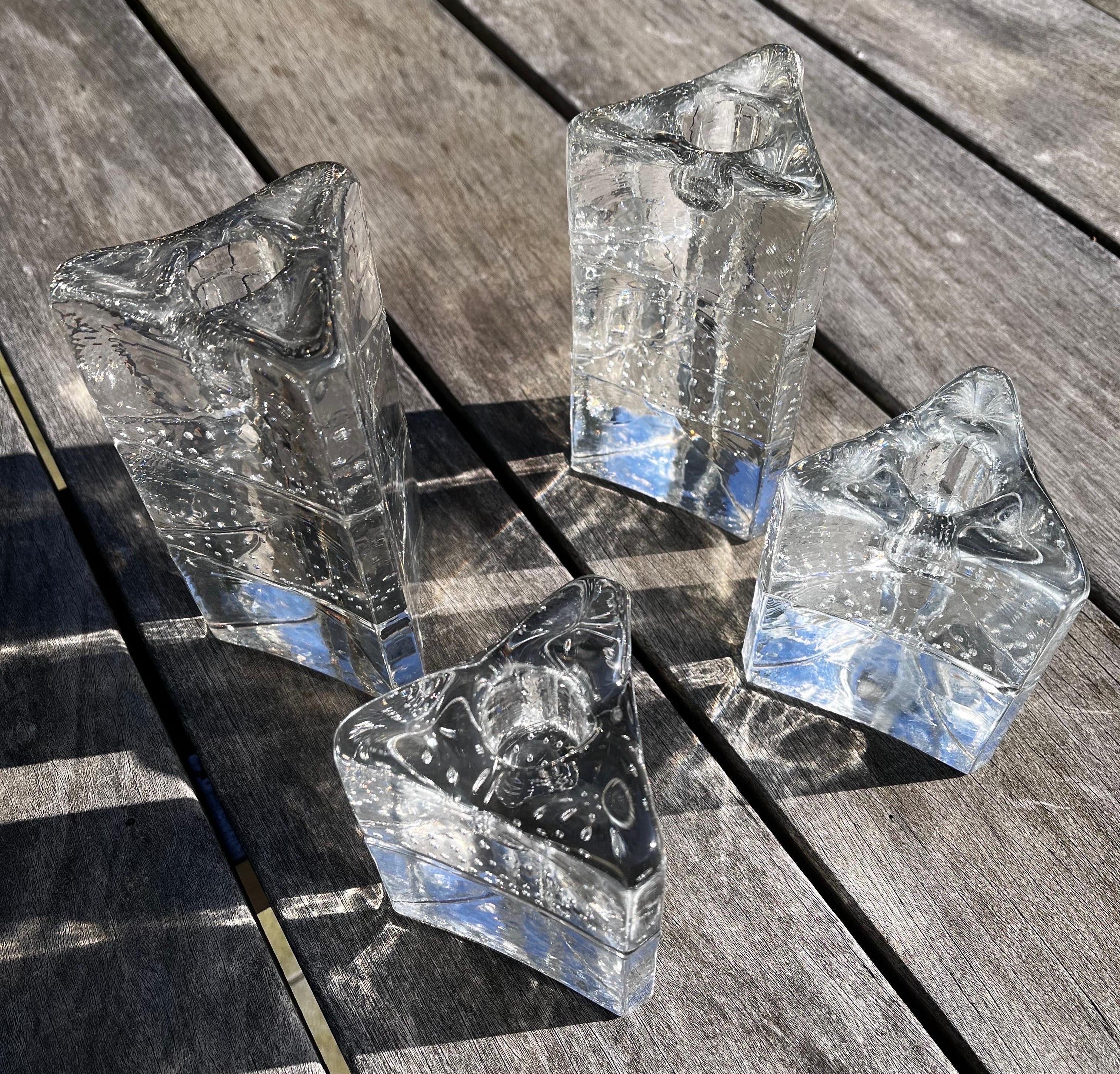Arkipelago Glass Icicle Candle Holders by Timo Sarpaneva, Set of Four 5