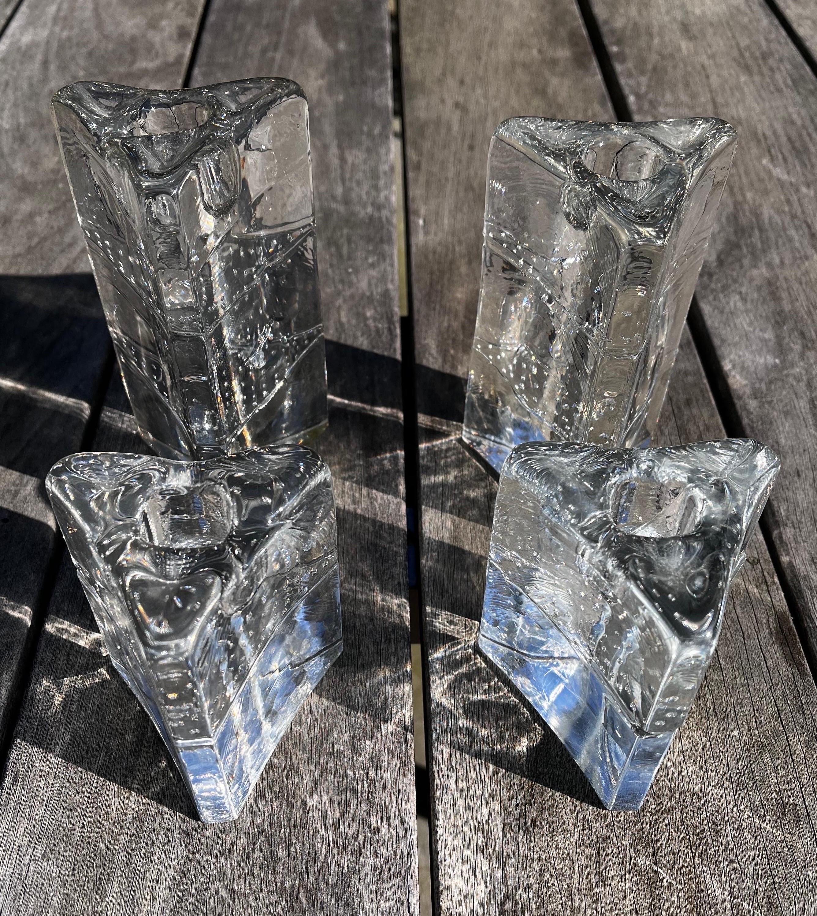 Arkipelago Glass Icicle Candle Holders by Timo Sarpaneva, Set of Four 7