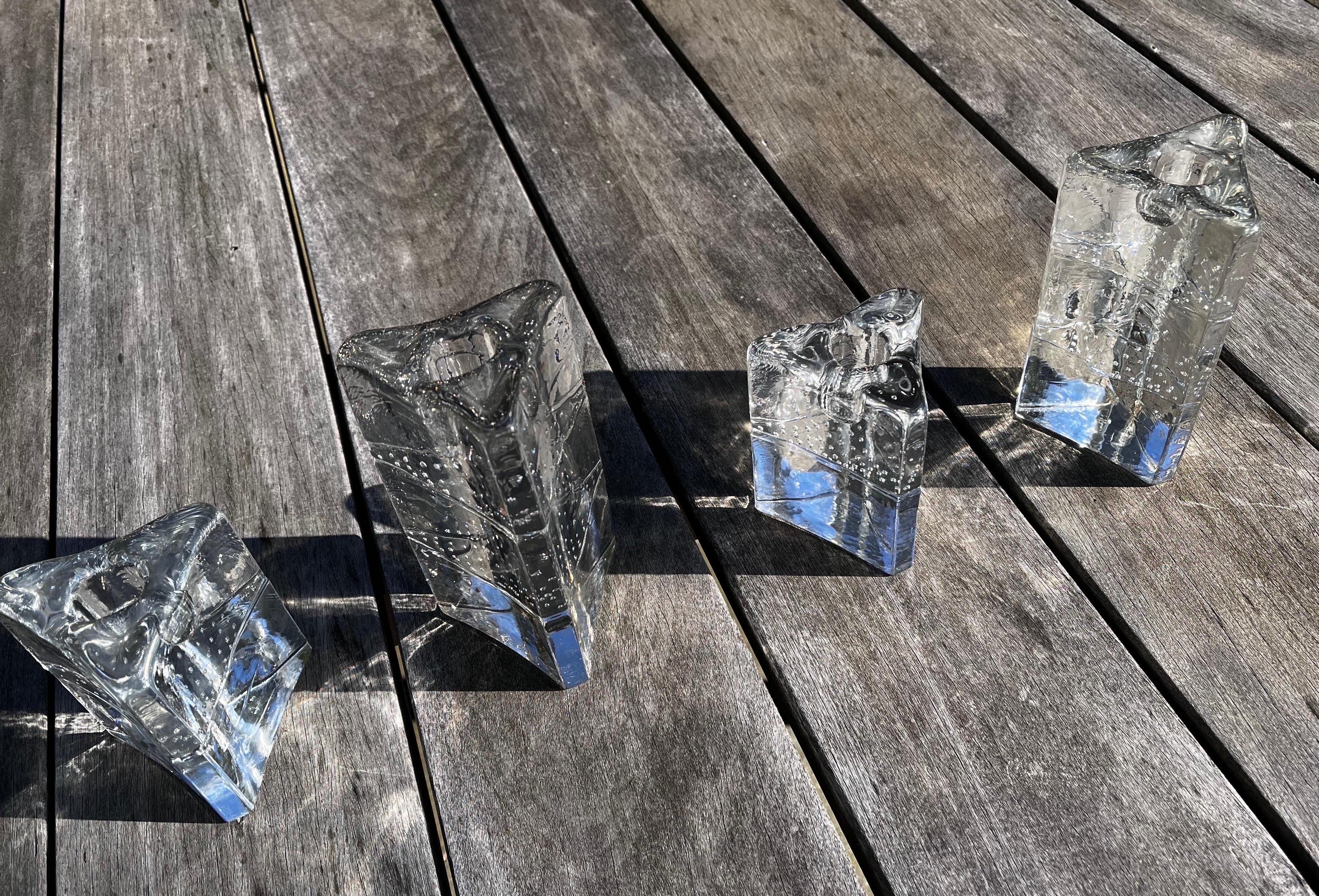 Arkipelago Glass Icicle Candle Holders by Timo Sarpaneva, Set of Four 10