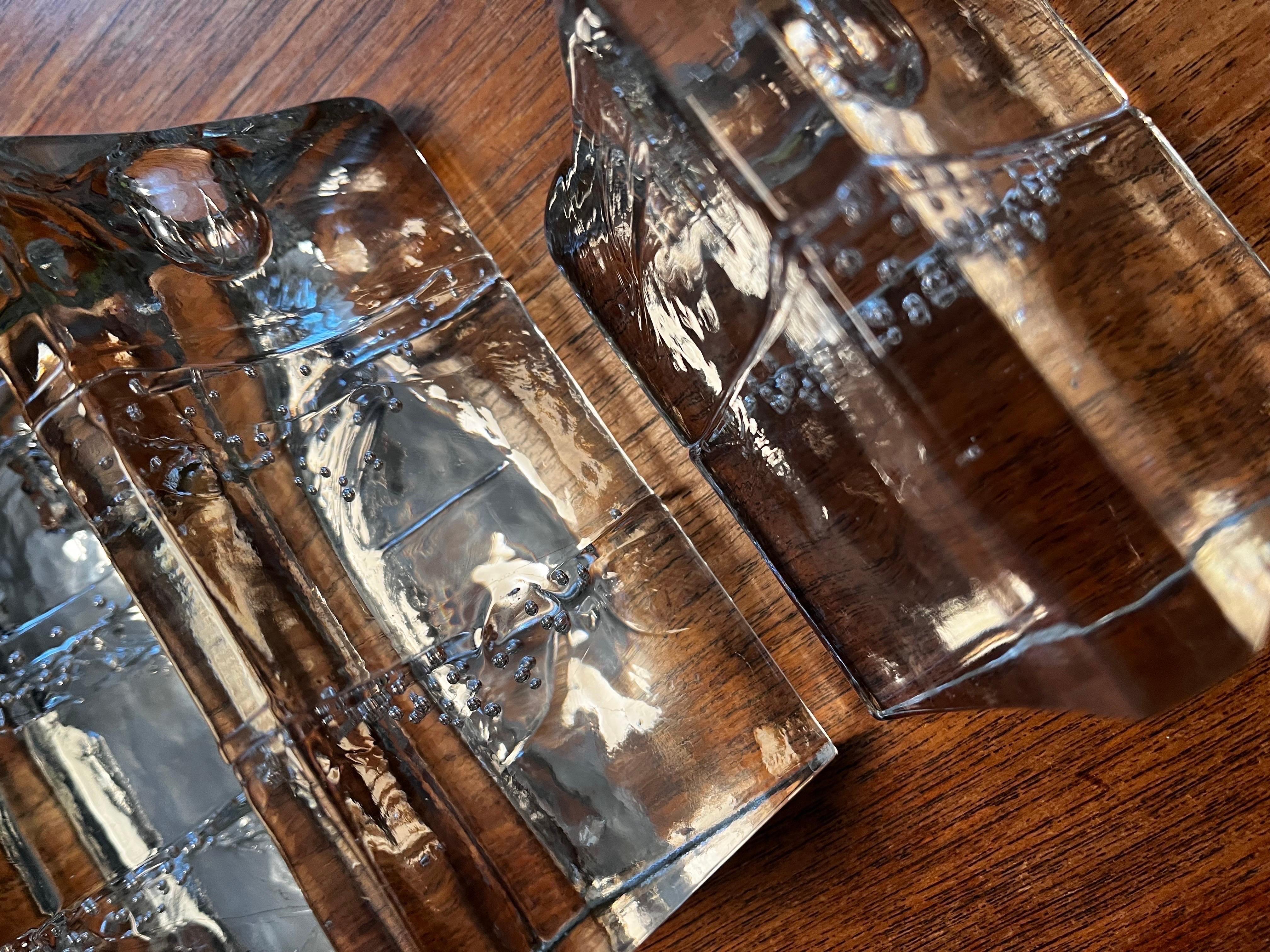 Finnish Arkipelago Glass Icicle Candle Holders by Timo Sarpaneva, Set of Four