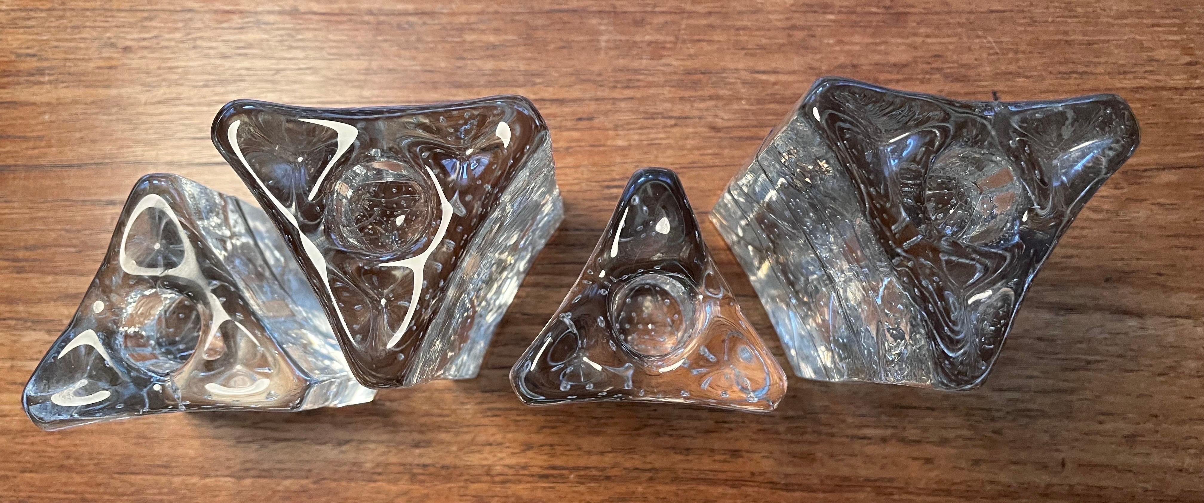 Late 20th Century Arkipelago Glass Icicle Candle Holders by Timo Sarpaneva, Set of Four