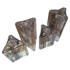 Arkipelago Glass Icicle Candle Holders by Timo Sarpaneva, Set of Four