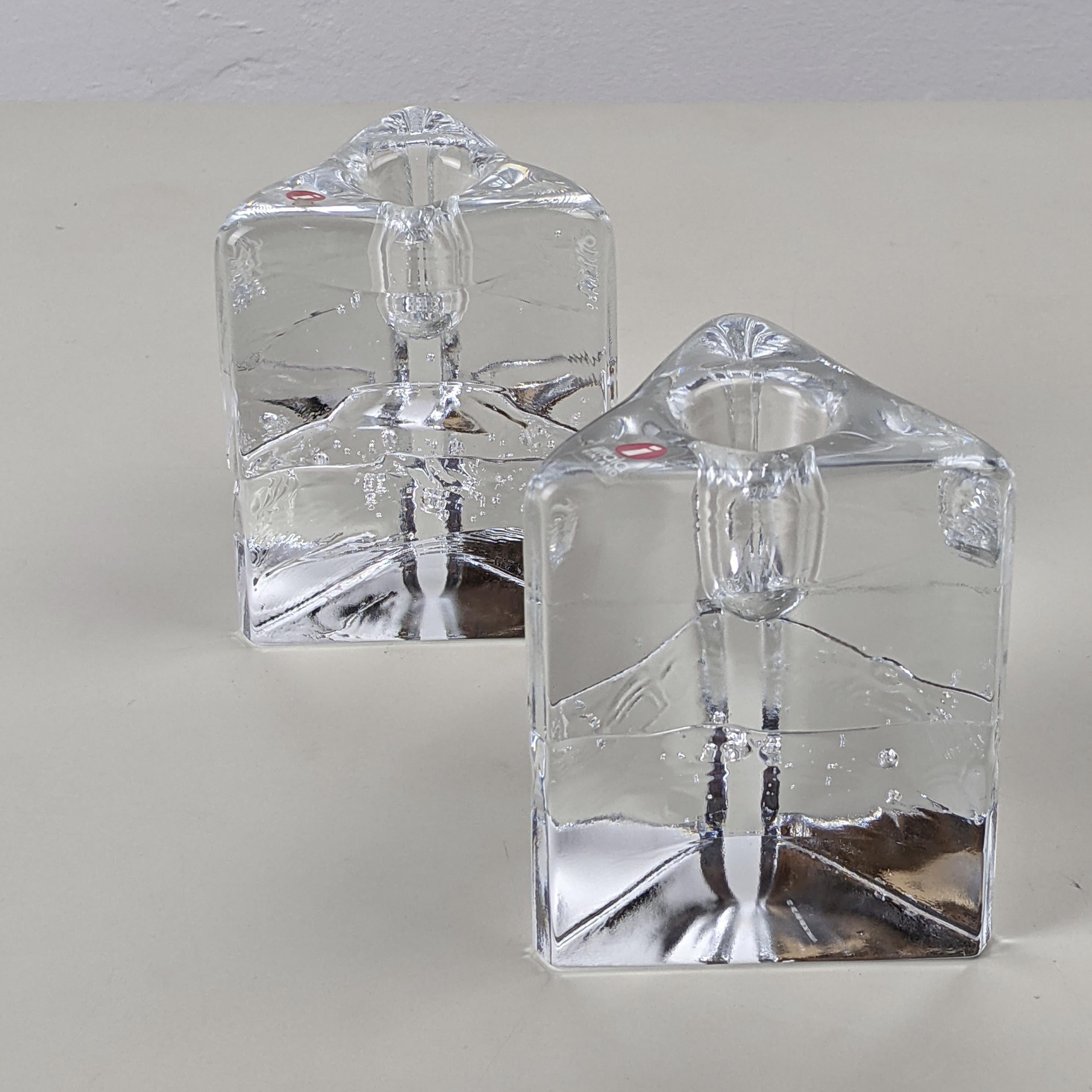 Mid-Century Modern ‘Arkipelago’ Pair of Triangle Candle Holders, Timo Sarpaneva for Iittala, 1970s