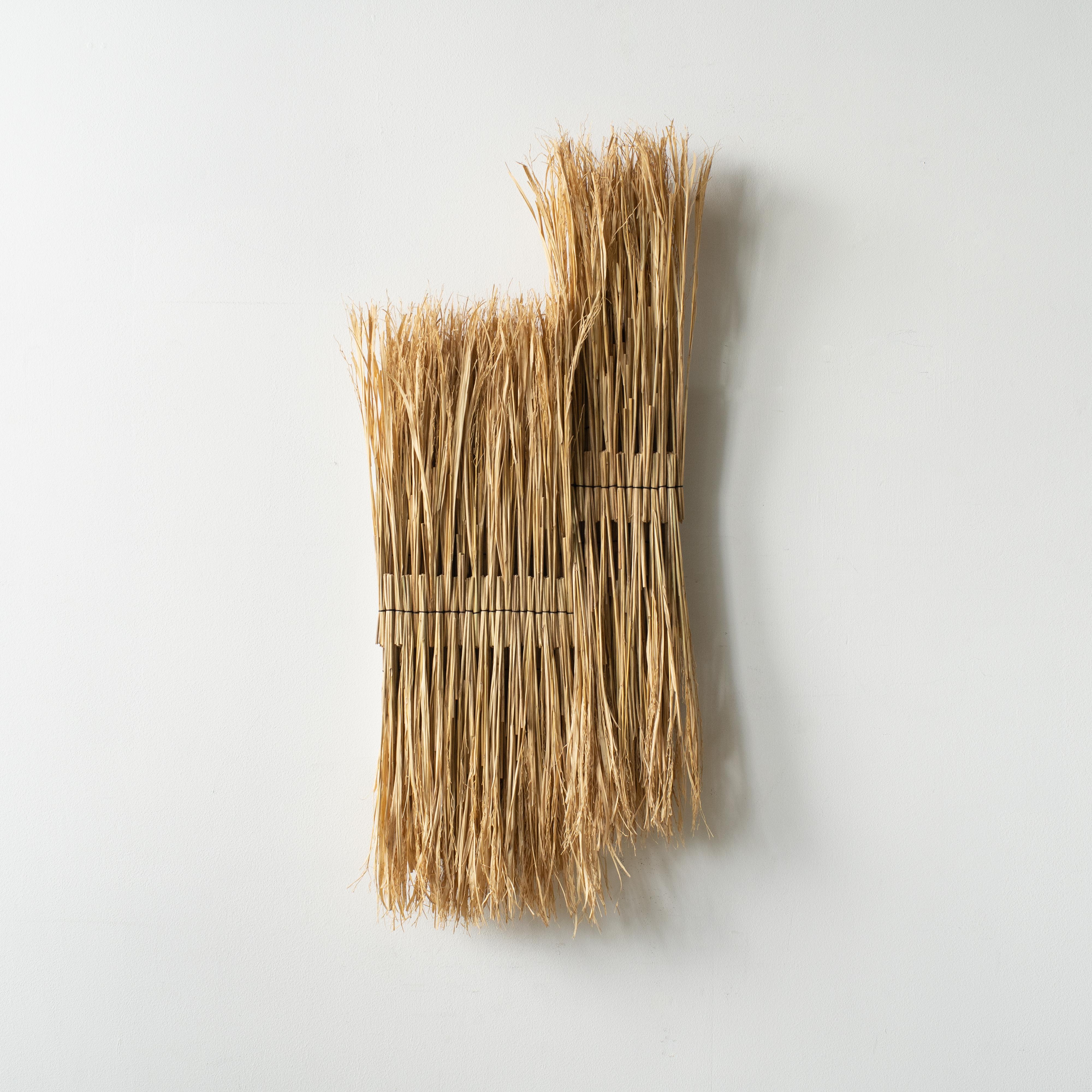Hand-sewed rice straw art by ARKO. 
Title: Composition Marcato (A)
This is one of the series named 