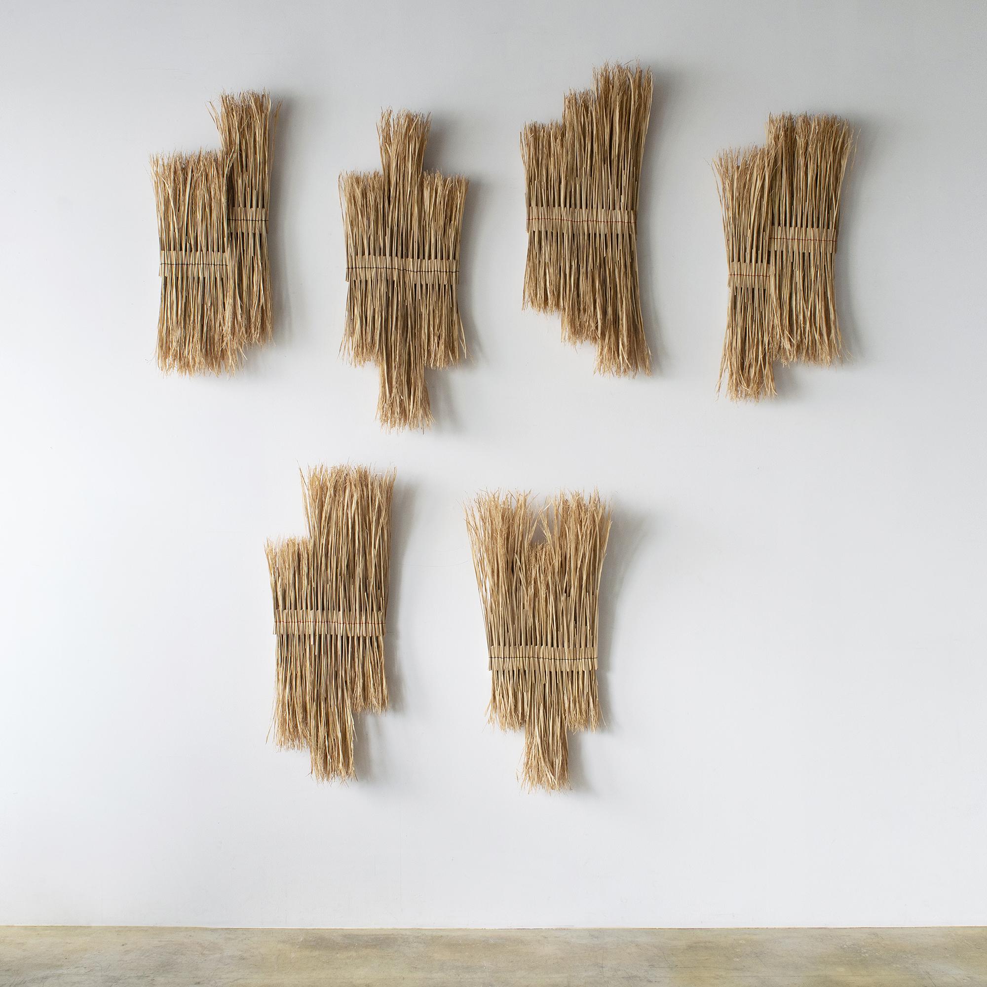 Organic Modern ARKO Wall Art12 Contemporary Art Japanese Craft Rice Straw Art Wall Sculpture For Sale