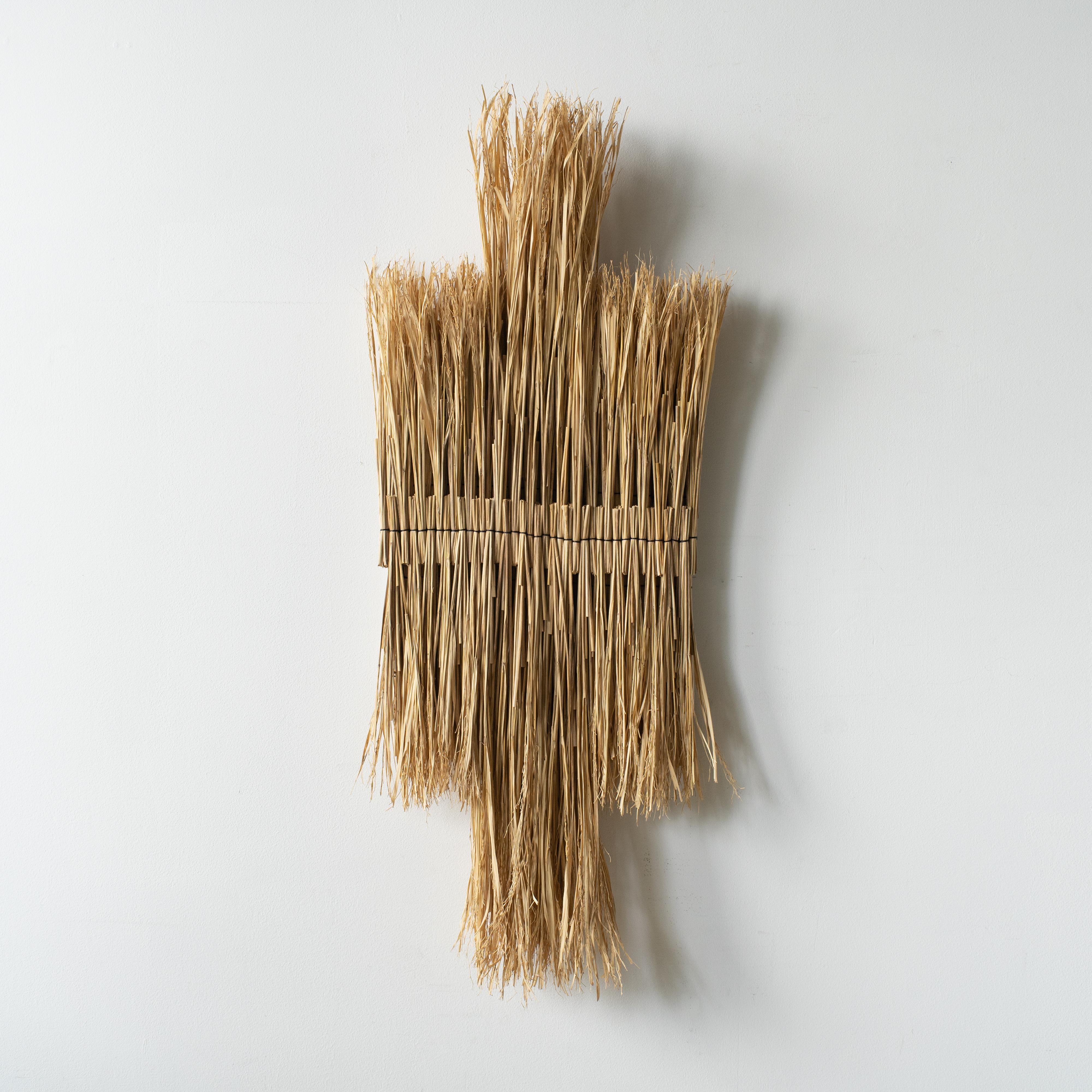 Hand-sewed rice straw art by ARKO. 
Title: Composition Rinforzando
This is one of the series named 