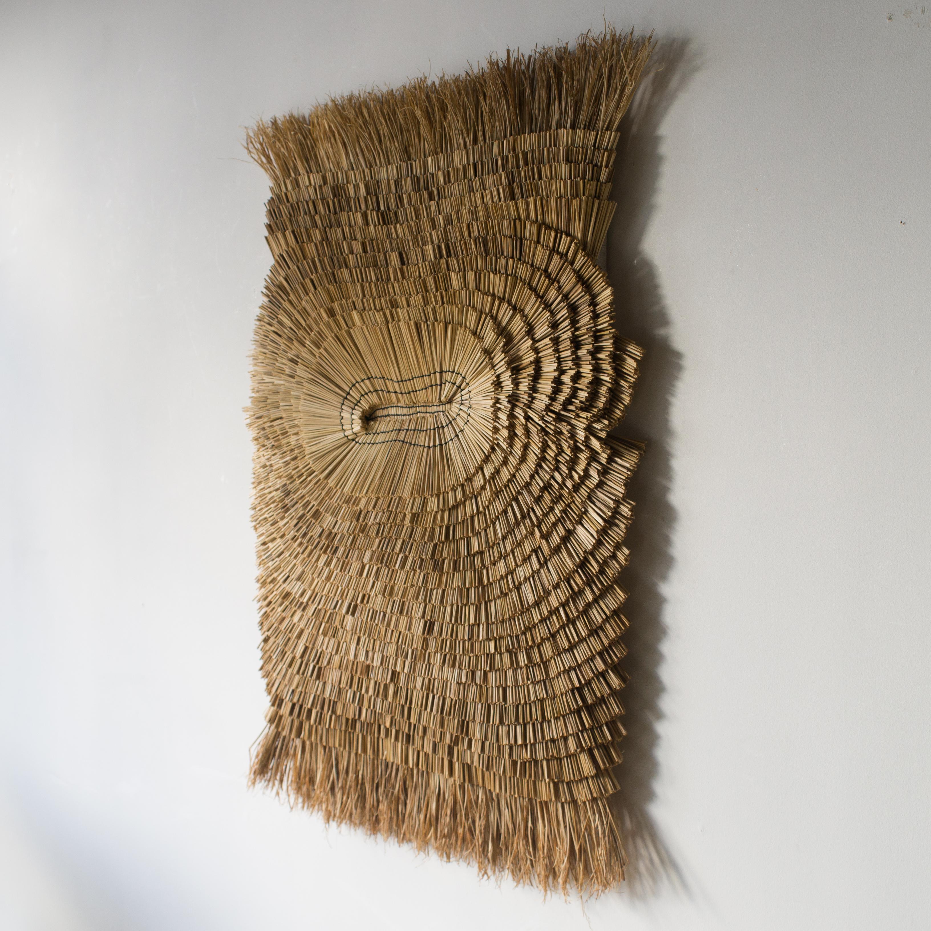 Hand-sewed rice straw art by Arko.
Title: Untitled
This work has the feelings of contemporary tribal art, contemporary craft art, created with the respect for wild nature.
Arko is a finalist of the Loewe Craft prize 2018.