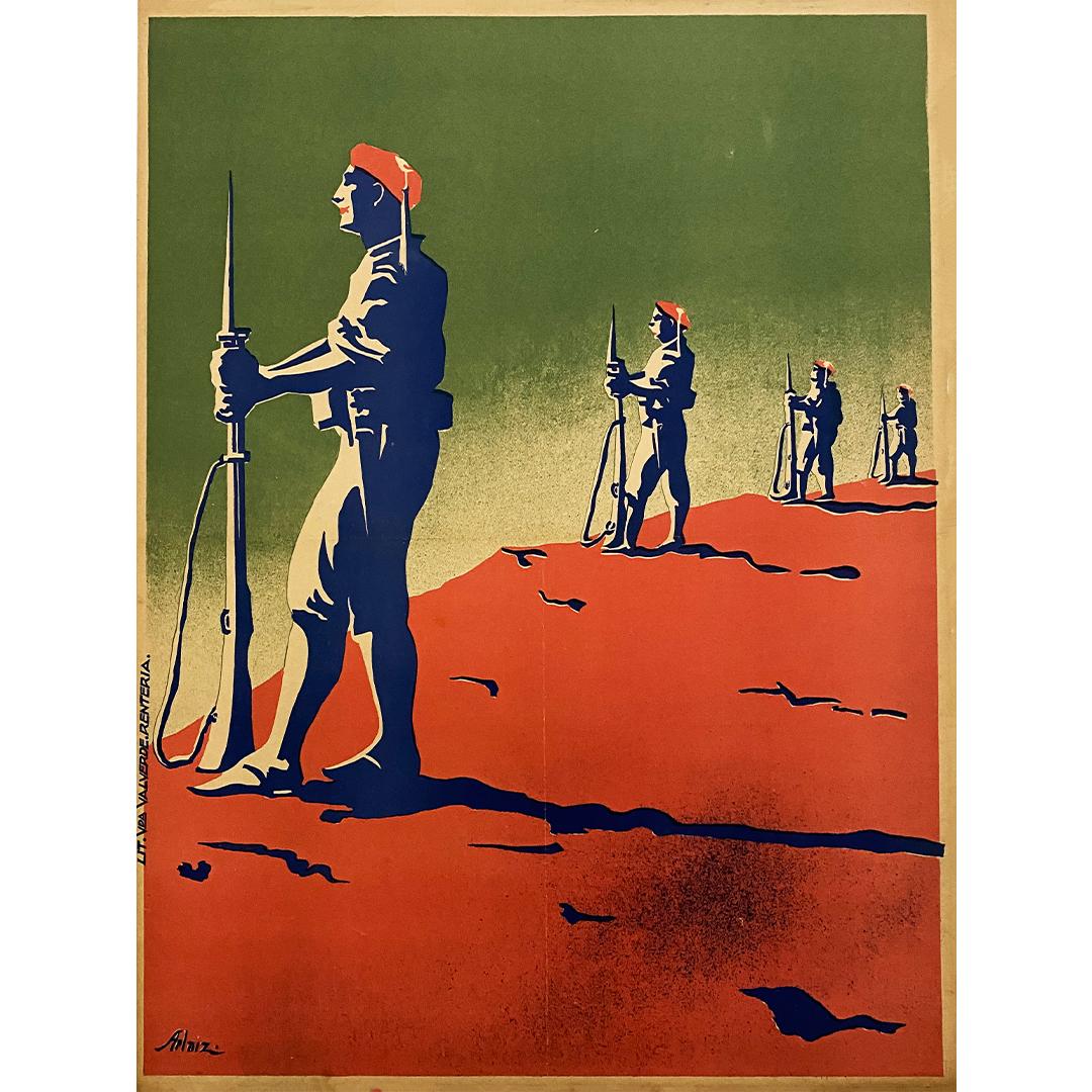 Plakat eines Carlist-Soldaten aus der Zeit um 1935 von Arlaiz im Angebot 1