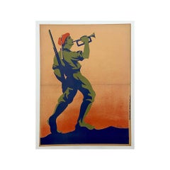 Vintage Original poster of a Carlist soldier made around 1935 by Arlaiz