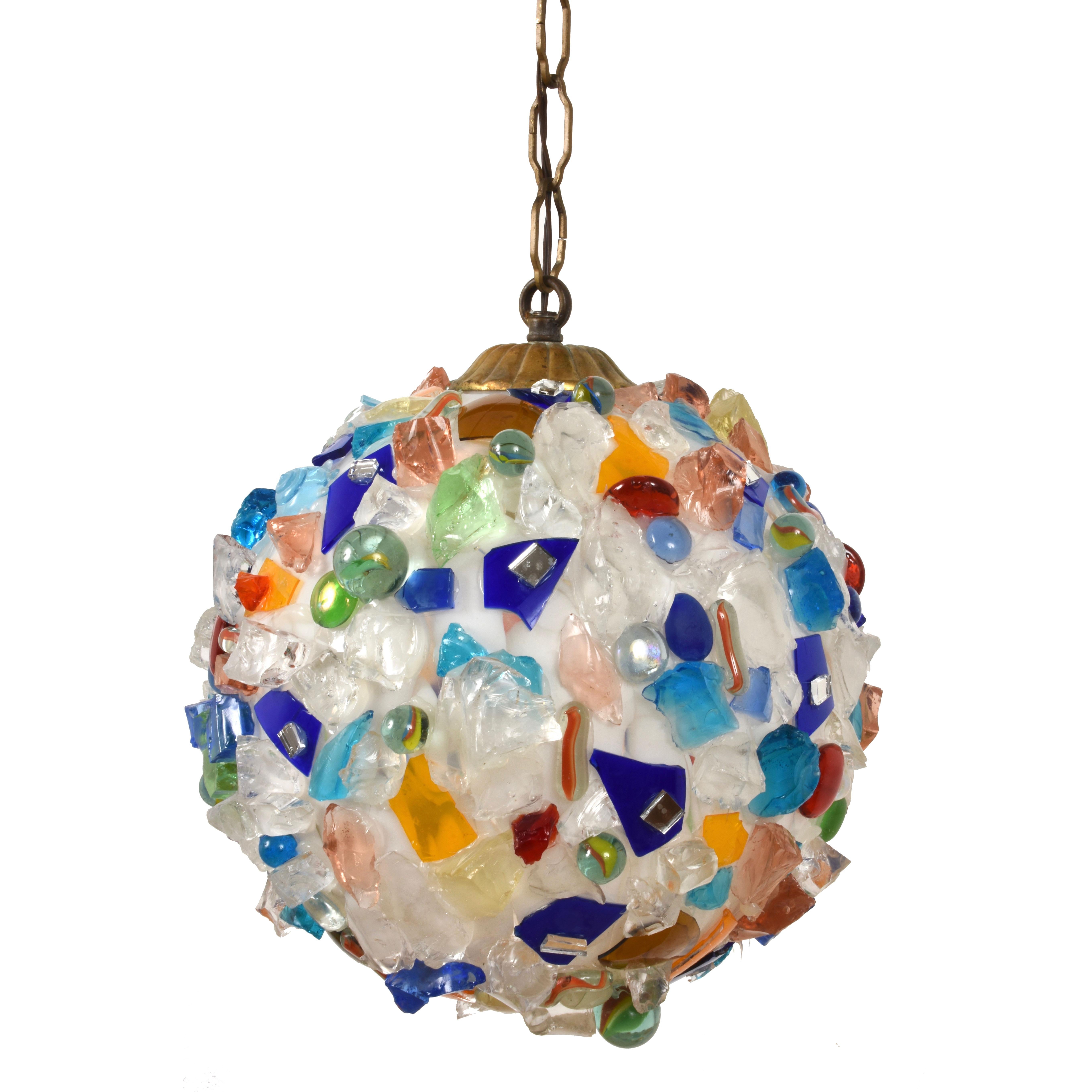 Arlecchino Italian Ball Chandelier from the 1970s, Glass Multi-Color, Italy 5