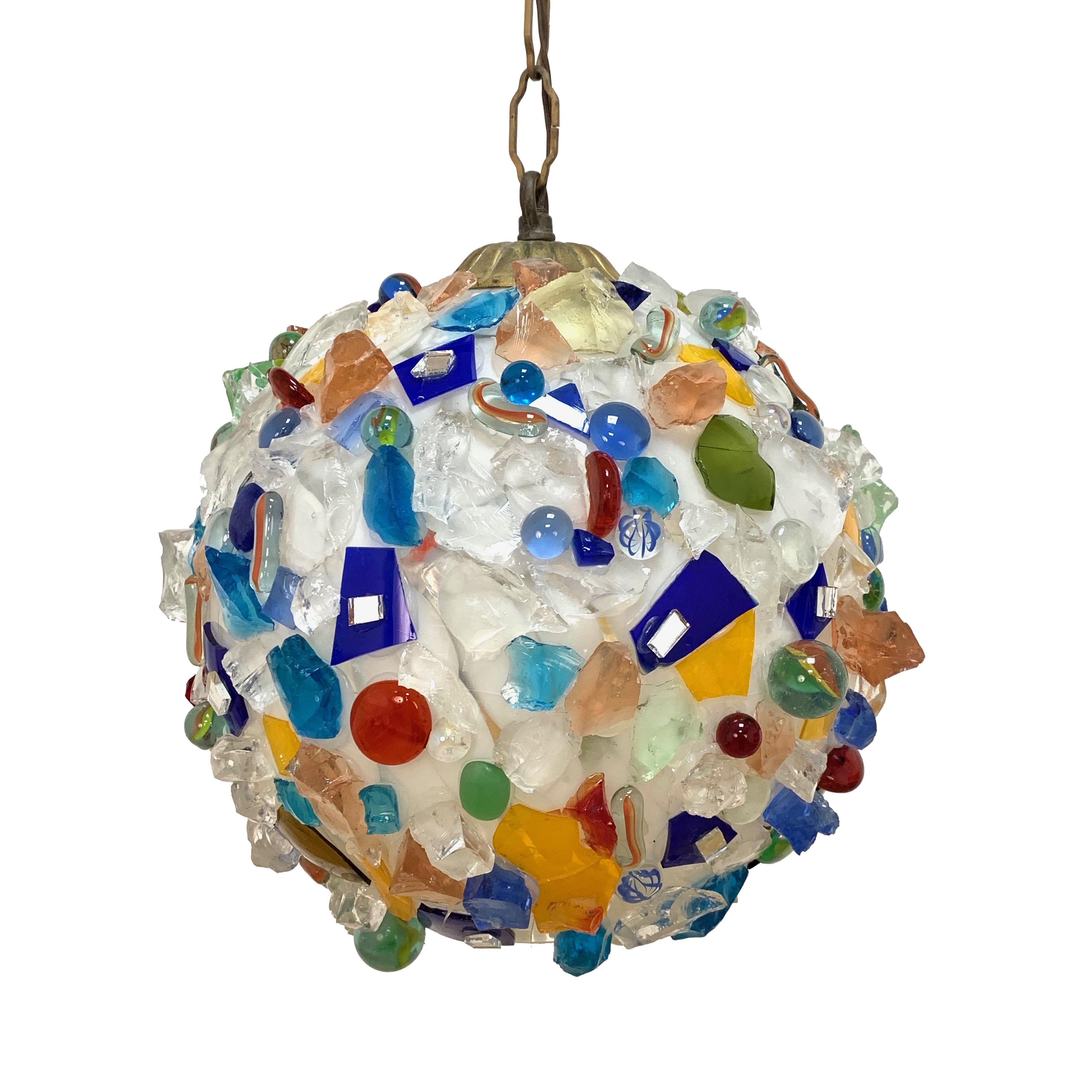 20th Century Arlecchino Italian Ball Chandelier from the 1970s, Glass Multi-Color, Italy