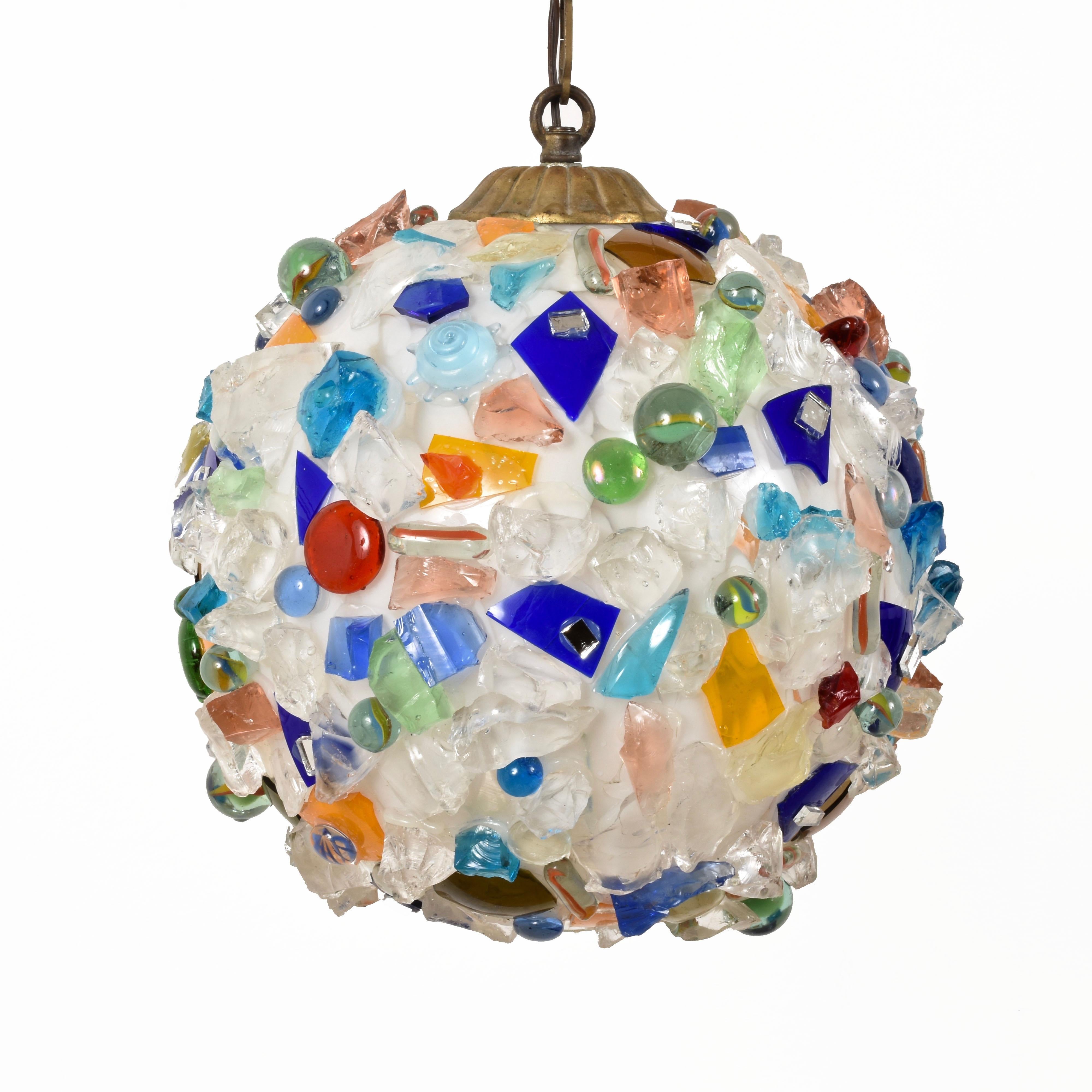 Arlecchino Italian Ball Chandelier from the 1970s, Glass Multi-Color, Italy 2
