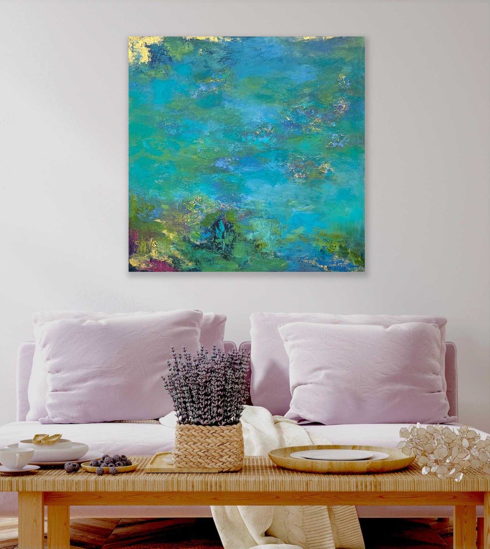 Il tempo della speranza - Abstract Painting Blu di Arleen Joseph