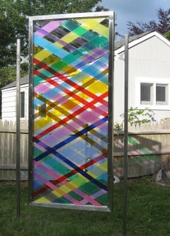 "Giardino delle Intersezioni #12" Scultura astratta e colorata per esterni