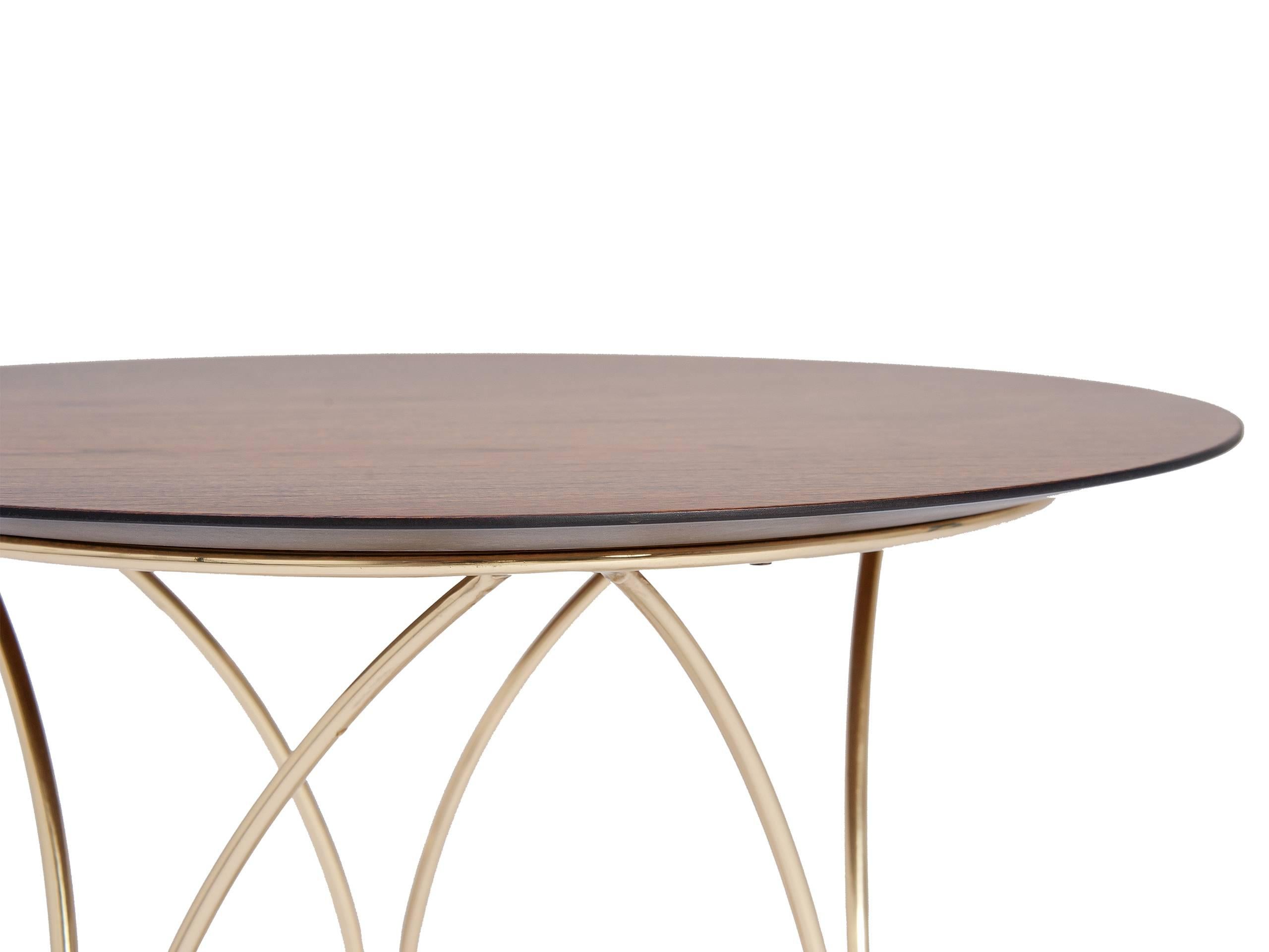 Arlequim Brazilian Contemporary Wood and Metal Side Table by Lattoog In New Condition In Sao Paolo, BR