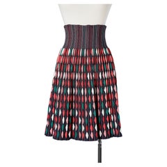Arlequin jacquard pleated  knit skirt AlaÏa 