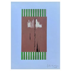 Arlette Martin, französisches geometrisches abstraktes Gemälde, signiert, 1980er Jahre