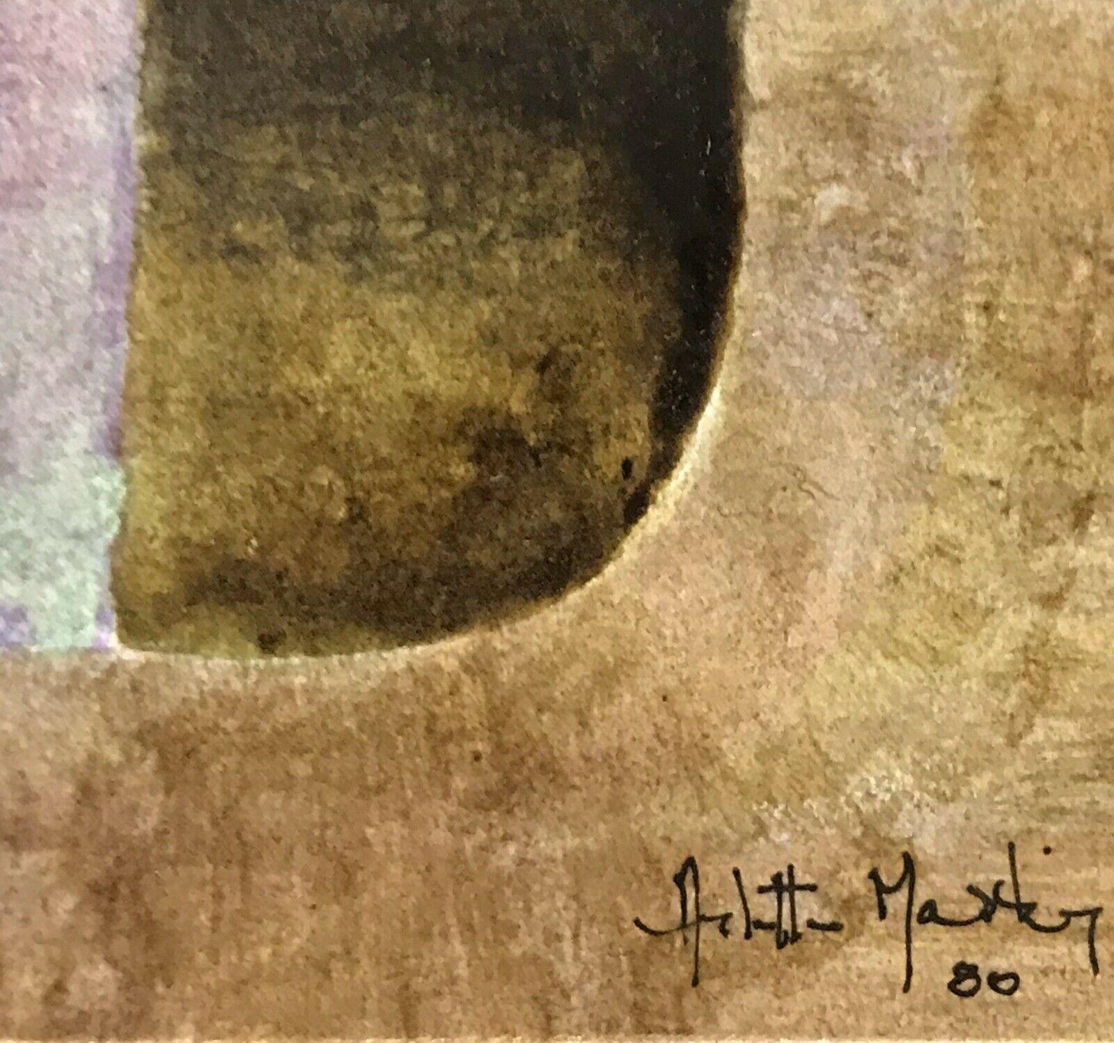 Arlette Martin Soberbia Pintura Abstracta Geometriarlette Martc Francesa en venta 1