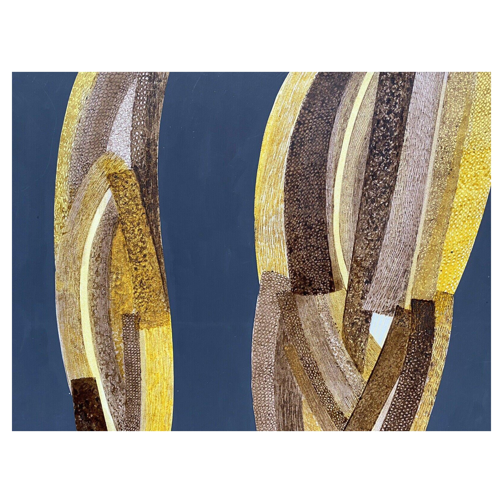 Arlette Martin Französisches geometrisches abstraktes Gemälde, 1970er Jahre Design